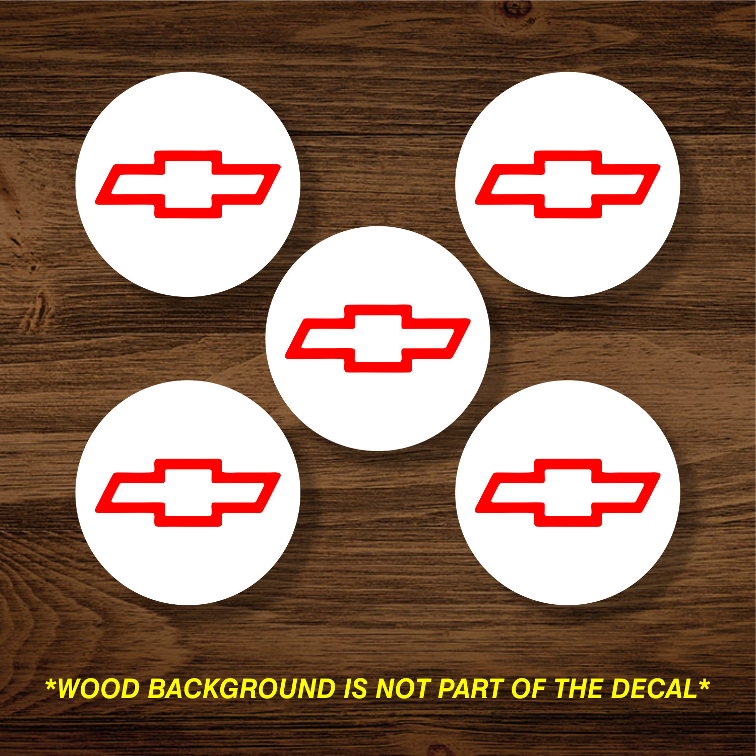 Vinyl Decal Sticker Overlays Fits Chevrolet Chevy Bowtie Wheel Center Cap x5