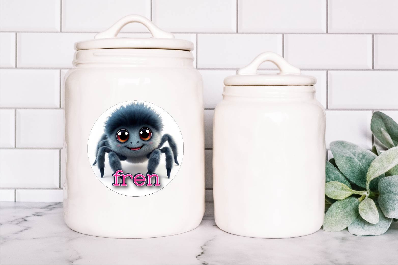 Jumping Spider Fren Decal Sticker Friends Bugs Insects Cute Big Eyes Love Web