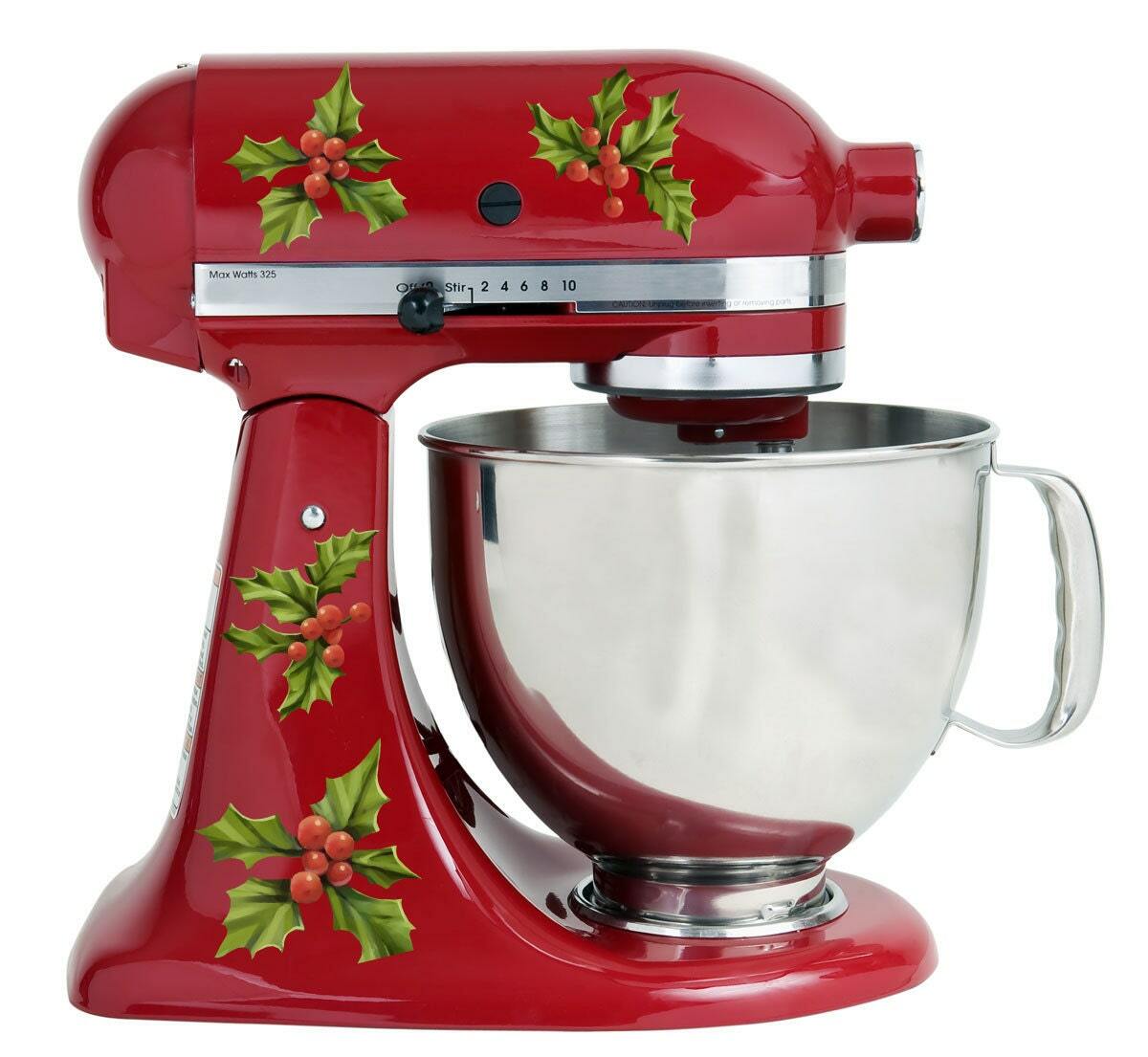 Holly Berries Christmas Holiday Kitchenaid Decal Kit Mixer Machine Art Wrap