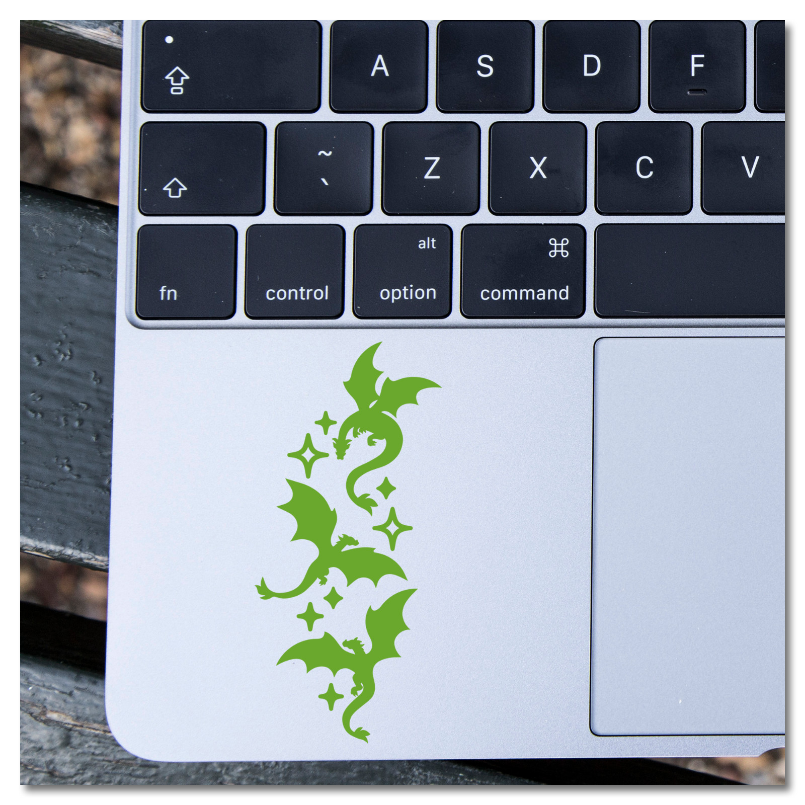 6" Flying Dragons with Stars Vinyl Decal Sticker
