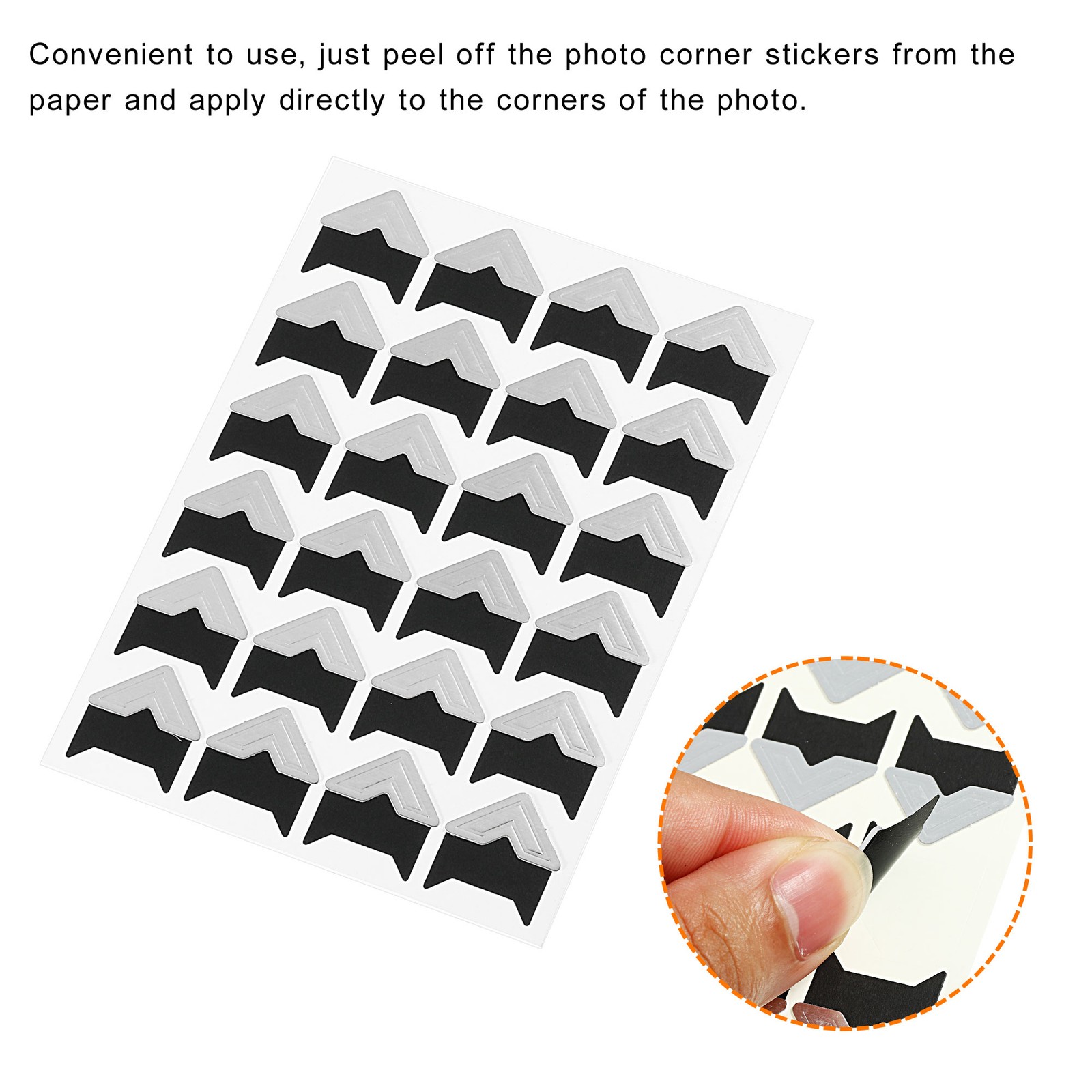 10Sheets/240Pcs Photo Corners Adhesive DIY Picture Mounting Sticker Silver