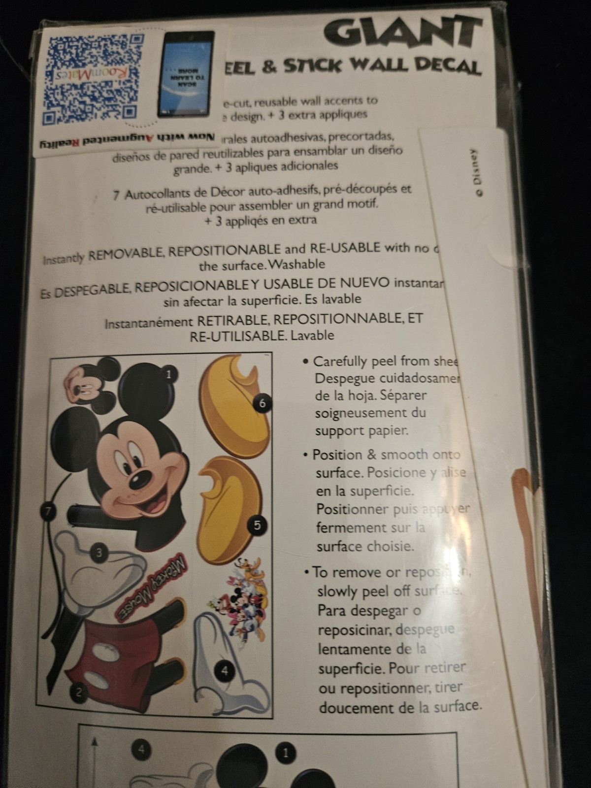 Disney Mickey Mouse Wall Stickers Giant 37" RoomMates 10 Decals Kids Decor – NEW