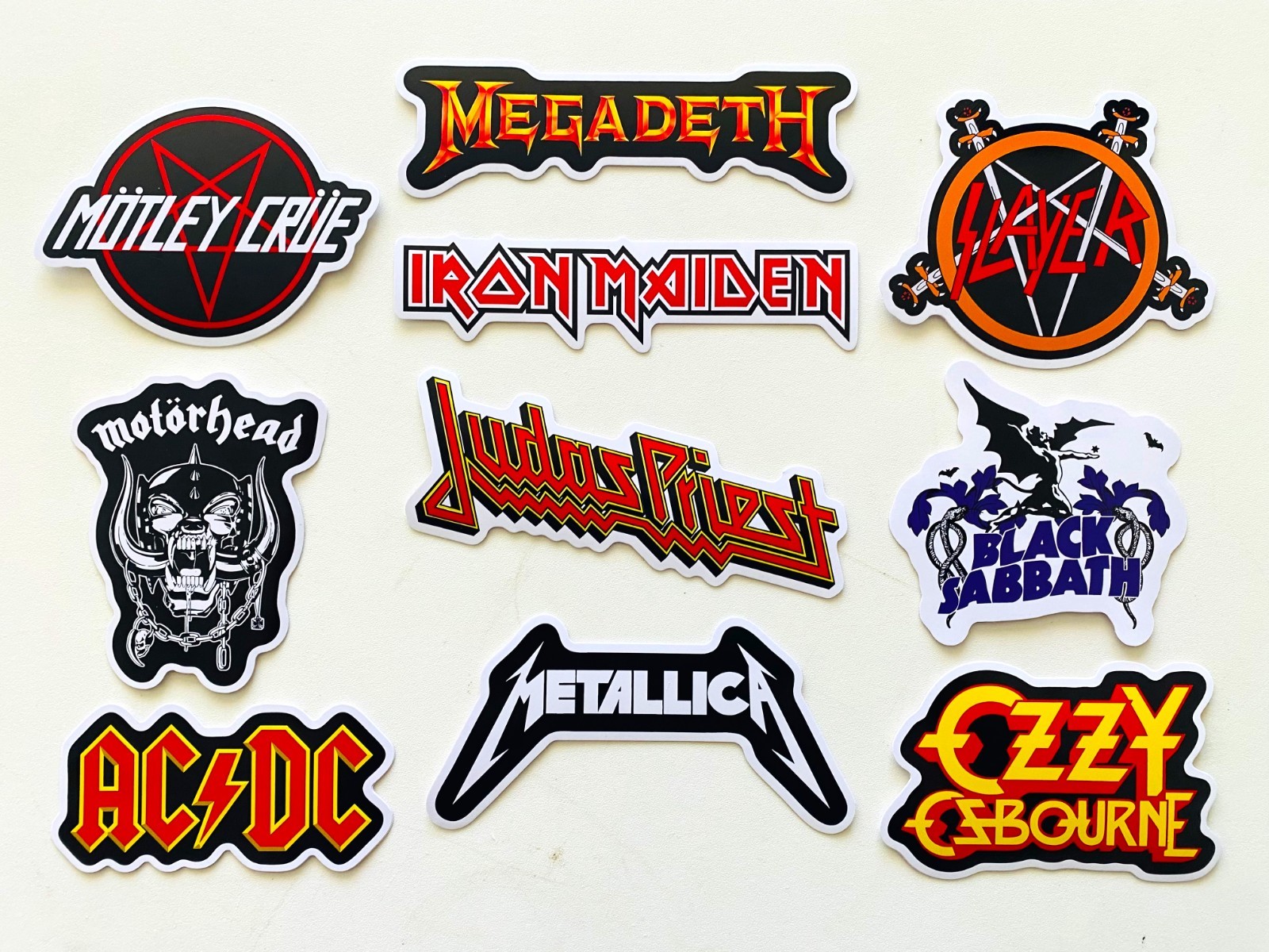 Metal Hard Rock Vinyl Sticker Pack (10 Stickers) SET 1 metallica megadeth acdc