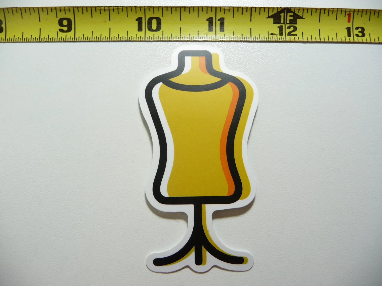 DRESS FORM SMALL STICKER DECAL SEWING SEW CLOTHING SEAMSTRESS FUNNY