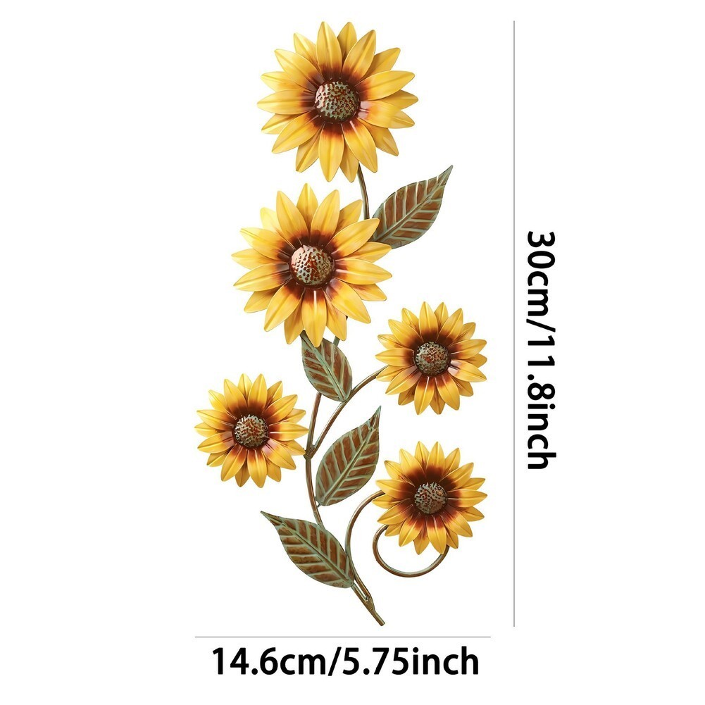 Decorative Sunflower Wall Art 11 8 Inches for Indoor and Outdoor Spaces