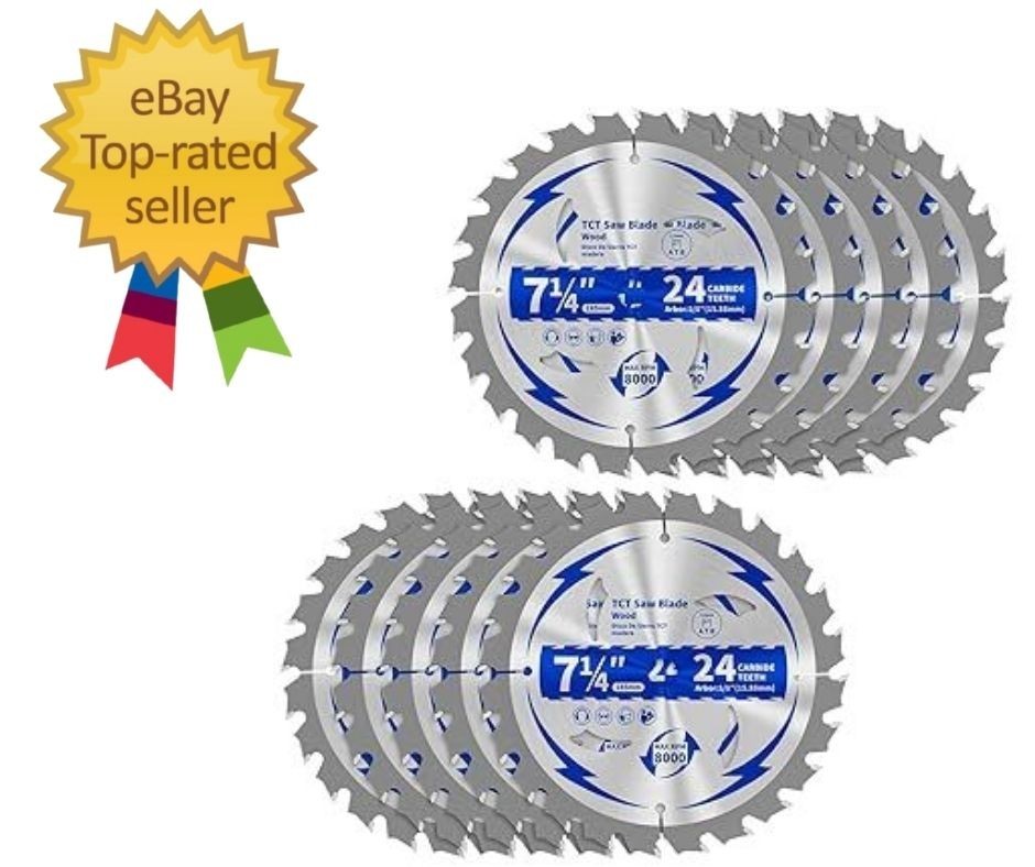 10 Pack 7-1/4 Inch 24T Circular Saw Blade, Saw Blade Arbor Size 5/8… Fast Ship