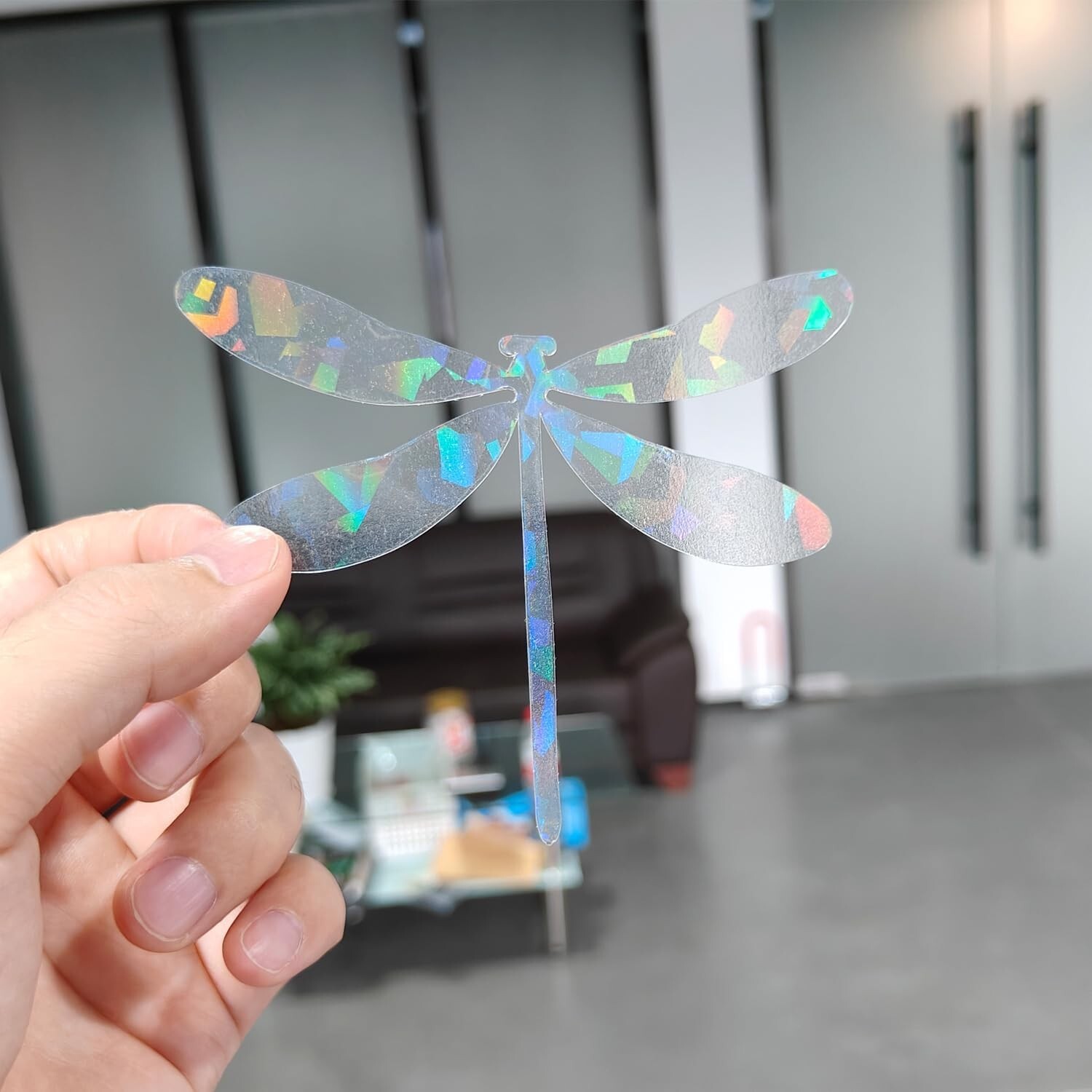 Holographic Window Decals for Bird Strikes – Glass Dragonfly, 24 Pieces
