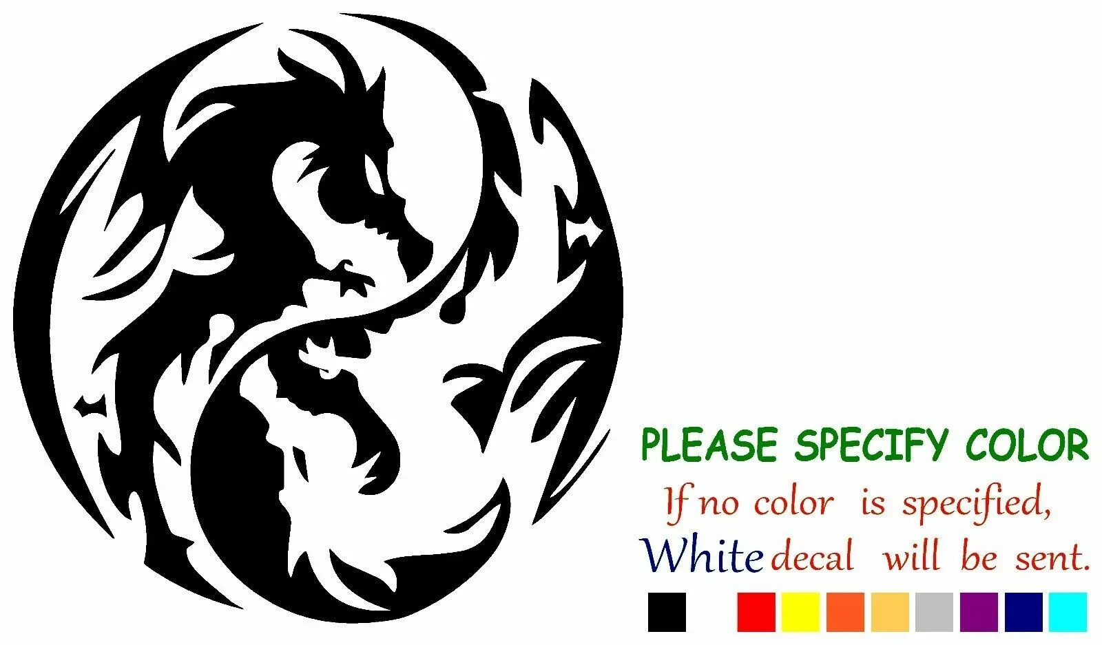 Dragon Ying Yang Tribal Vinyl Decal Sticker Car Truck window Various Sizes