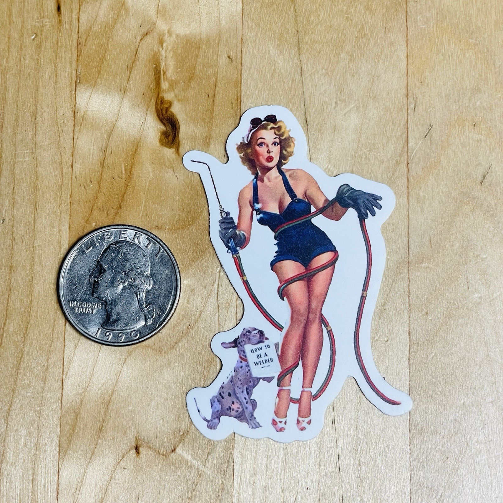 Millwright Welder Pinup Girl Sticker Welding Union Matte Vinyl Waterproof Decal