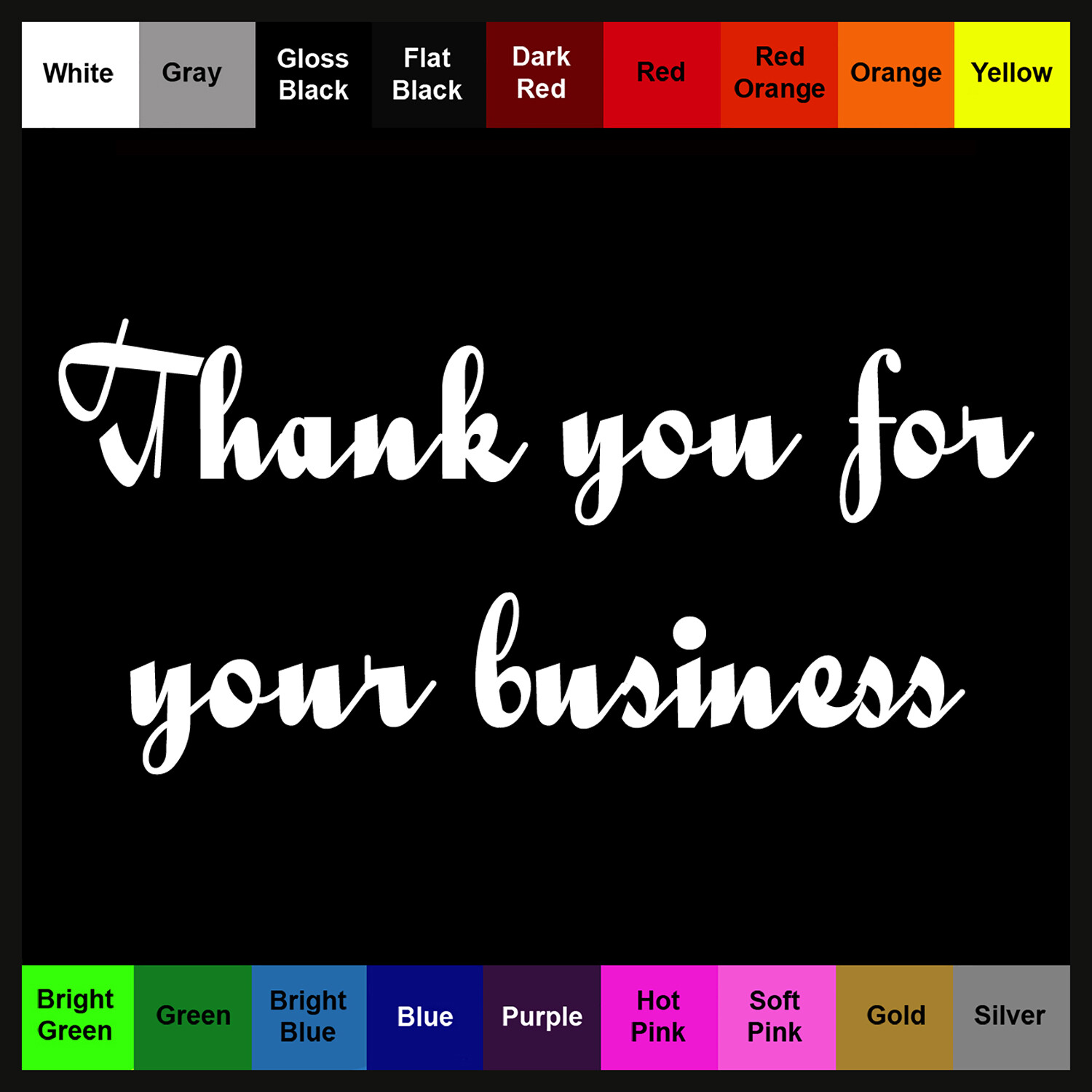 Thank you Sticker Business Sign Thankful Decal