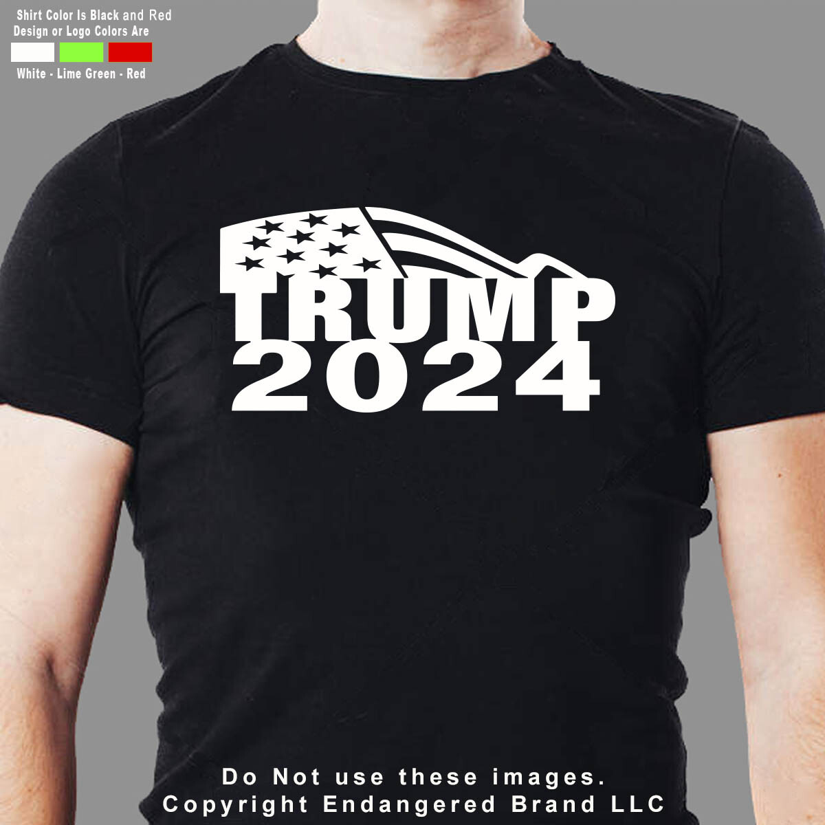 – Trump Half Flag Stars Left 2024 Make America Great Again Republican Sticker