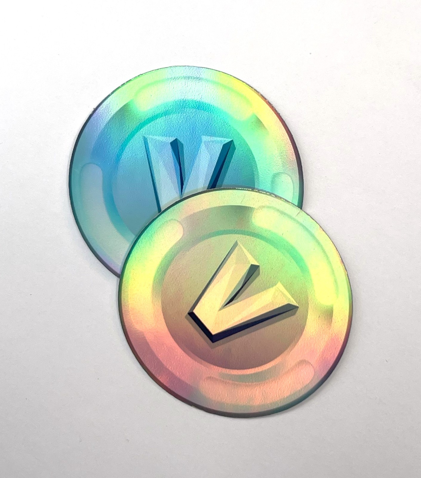 Video Gamer V-Buck Coin Token Sticker Set of 12, Gaming Children's Stickers