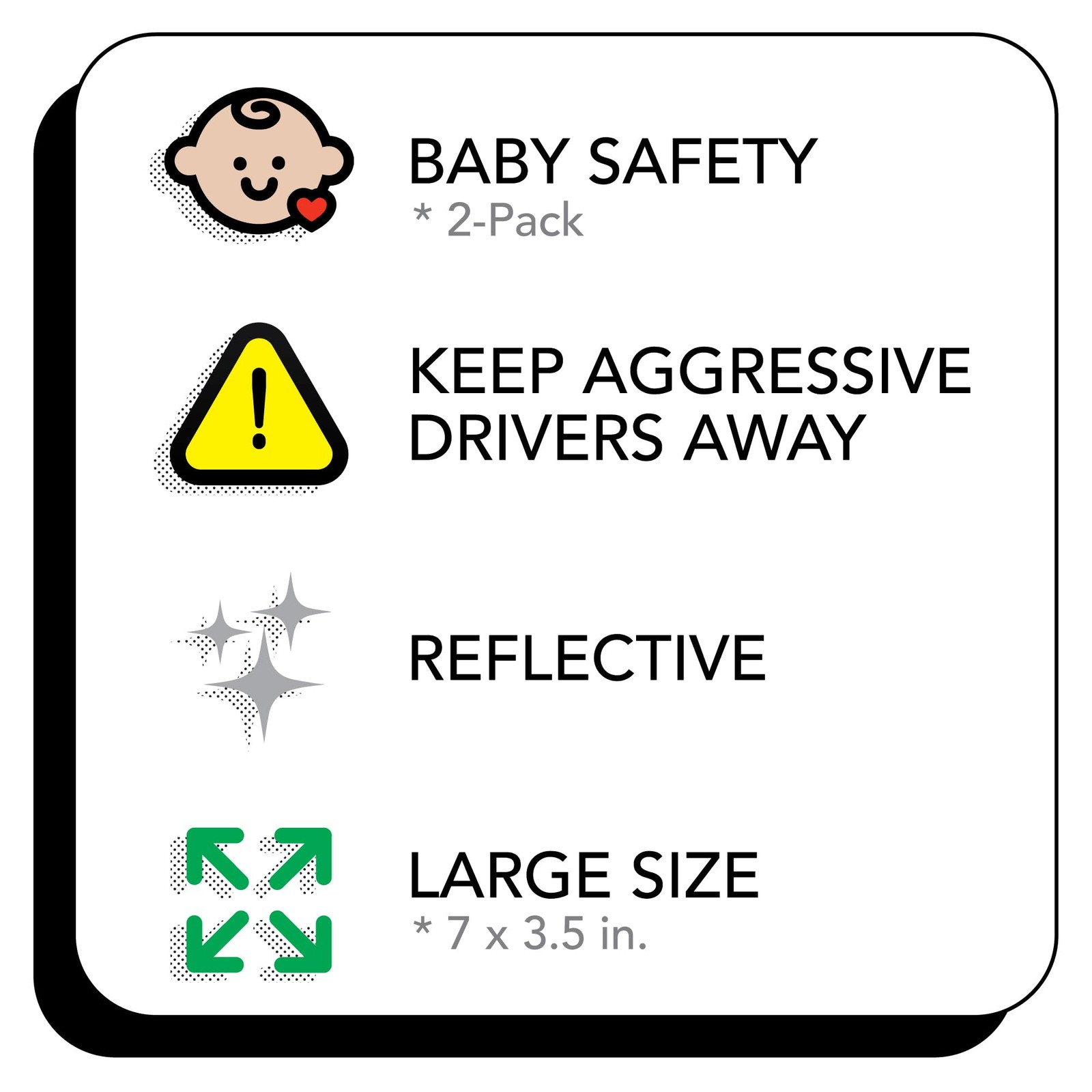 EPIC Goods Baby On Board Sticker for Cars, Trucks, Vans [2-Pack] Safety Sign