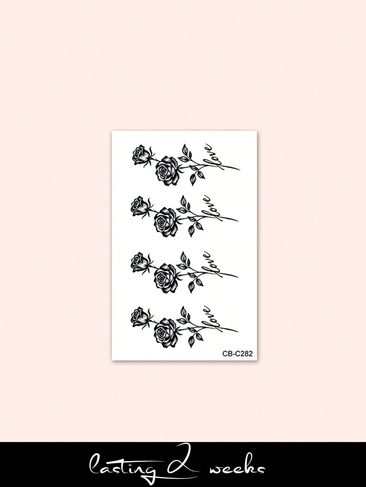 Y2k Semi-permanent Fingerprint Tattoo Stickers, 1-2 Weeks Lasting Love Rose Flow
