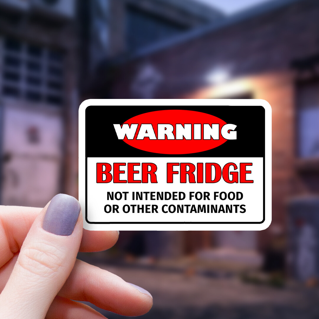 Beer Fridge Sticker | Warning Beer Fridge Not Intended for Food Beer Sticker