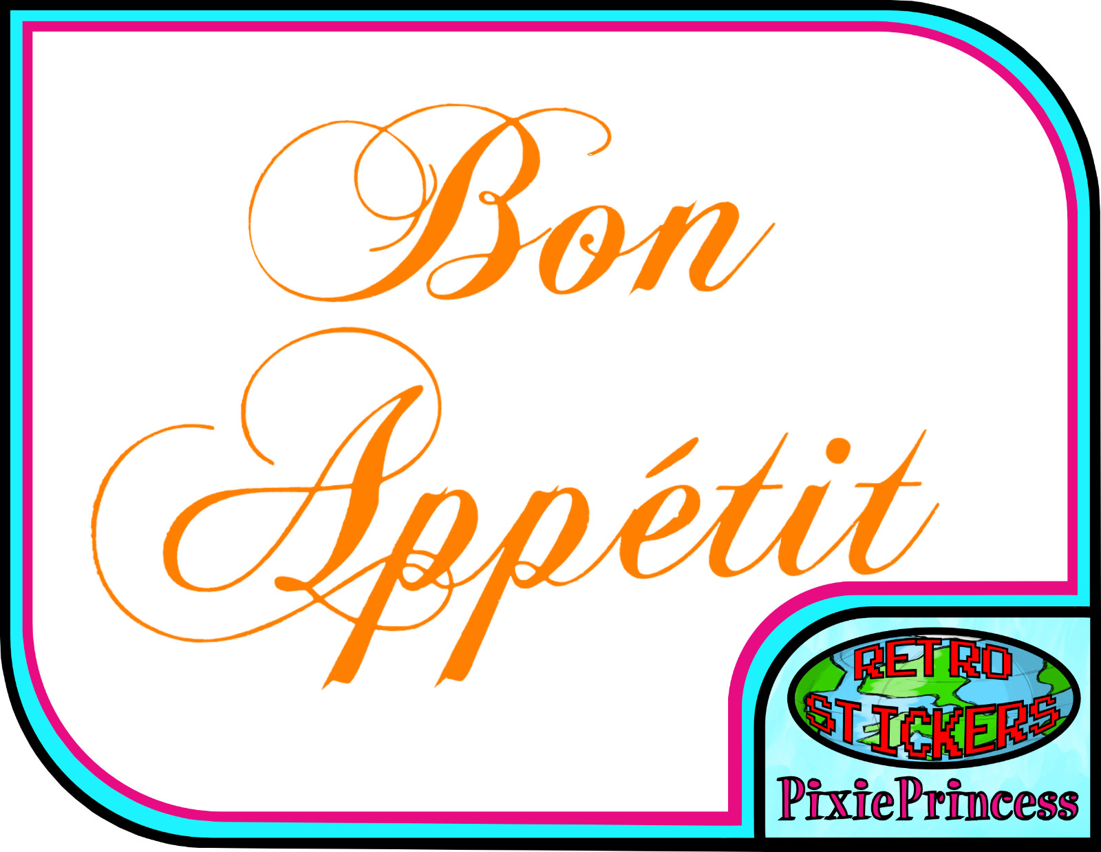 Bon Appetit A Vinyl Sticker Kitchen Dinning Room Food Wall Art Window Decal