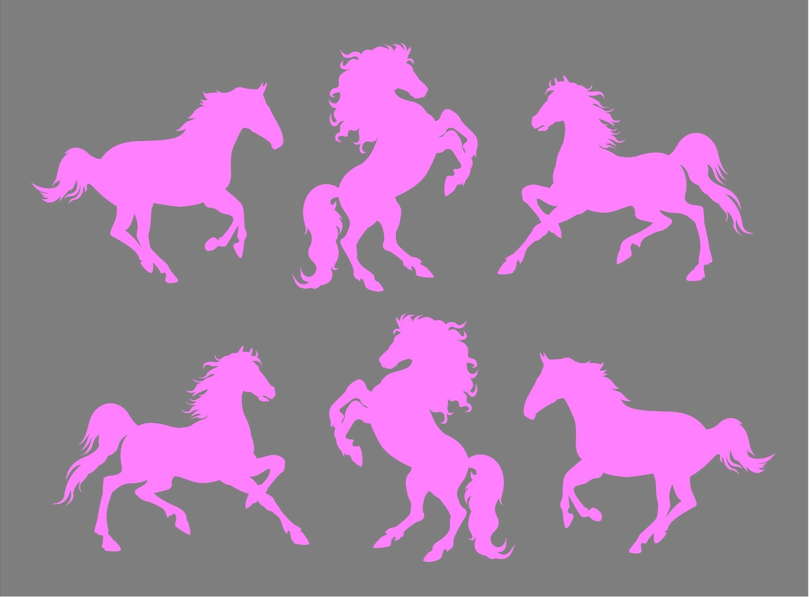 Vinyl Horse Decals set of six horses trailer equestrian decal window stickers