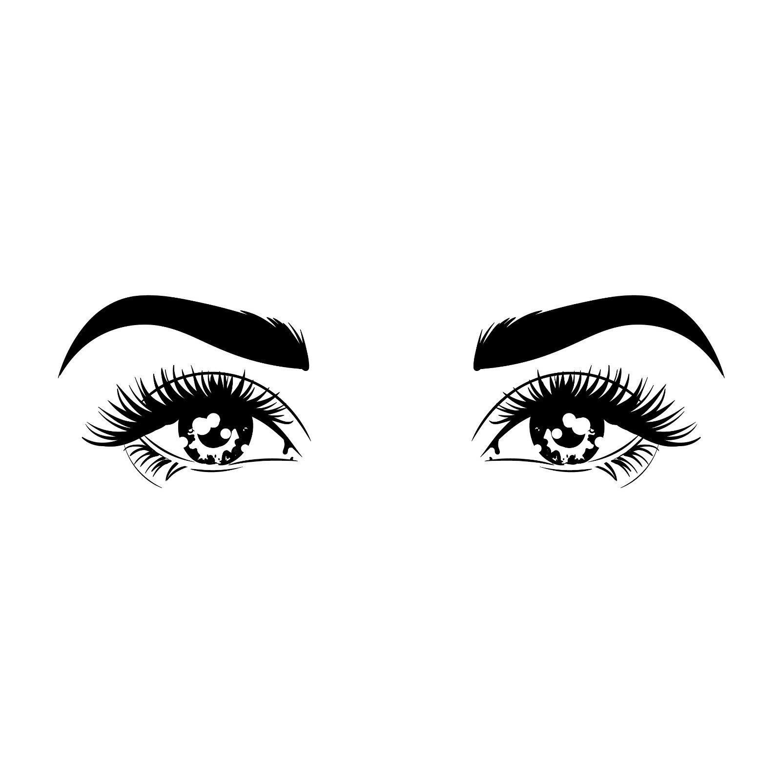 Wall Decal Woman Beauty Salon Eyes Girl Face Interior Vinyl Decor Black gz566