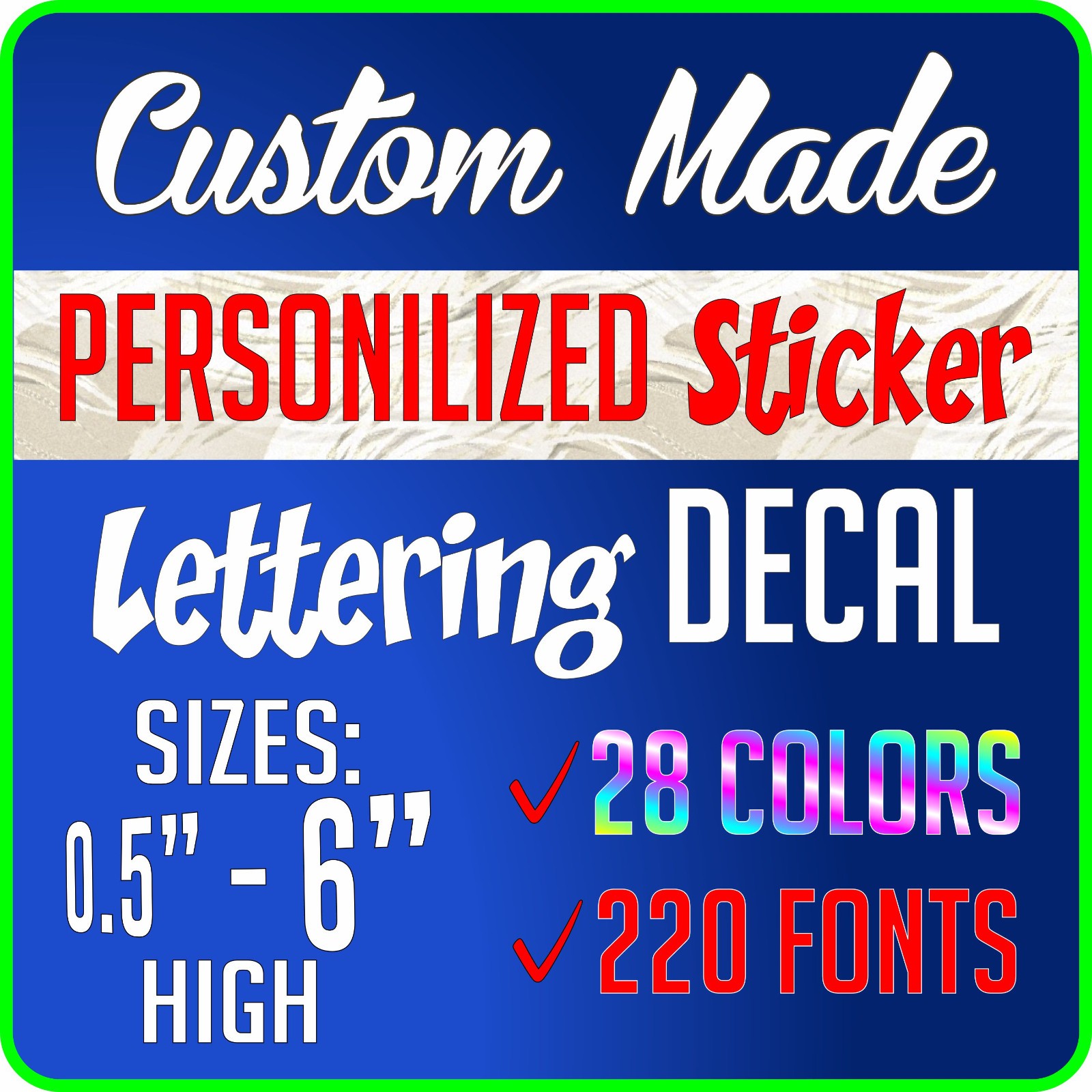 Personalized Decal – Custom Vinyl Lettering Sticker Text Window Wall Car Truck
