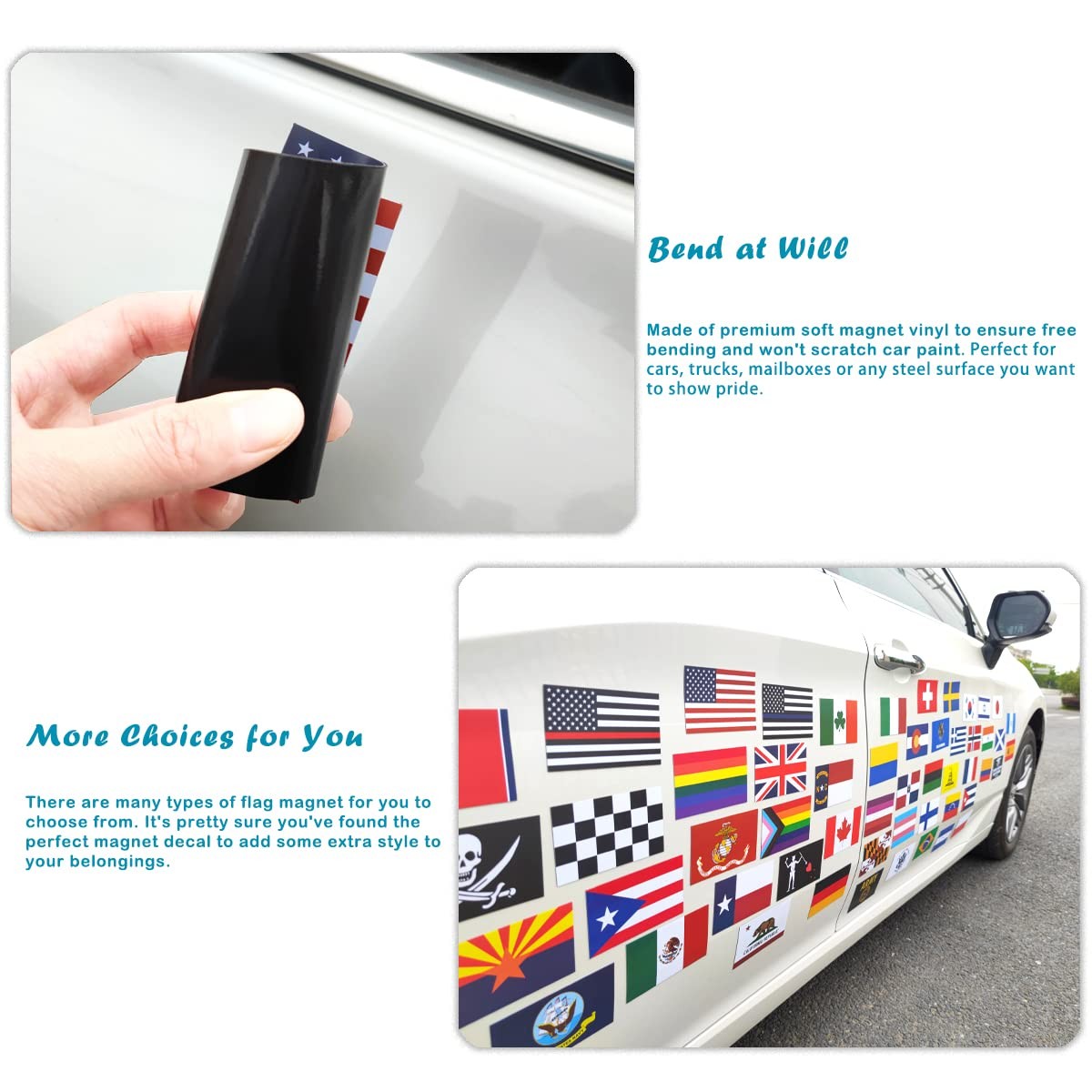 Progress Rainbow Gay Pride Flag Magnet Decal LGBTQ For Car SUV 3×5 In 3 PCS