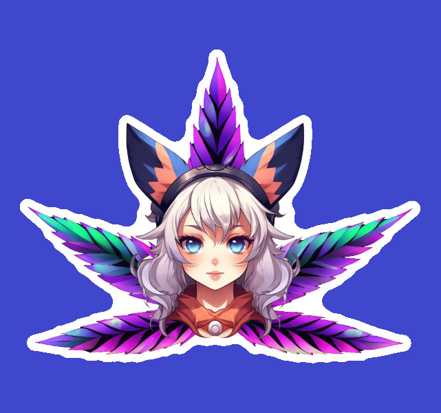 Anime 420 Ganja Cat Sticker Pot Leaf Weatherproof UV Safe Stoner Vinyl Durable