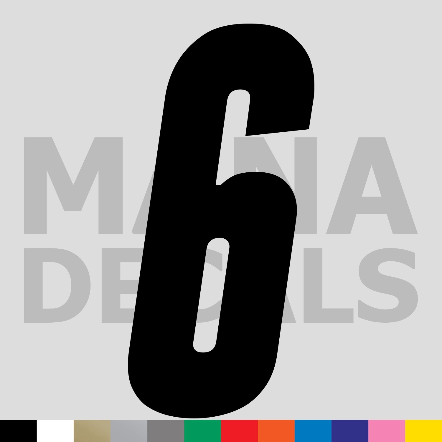 Number Six 6 Vinyl Die Cut Decal Sticker – Racing Race Car Motocross Bike