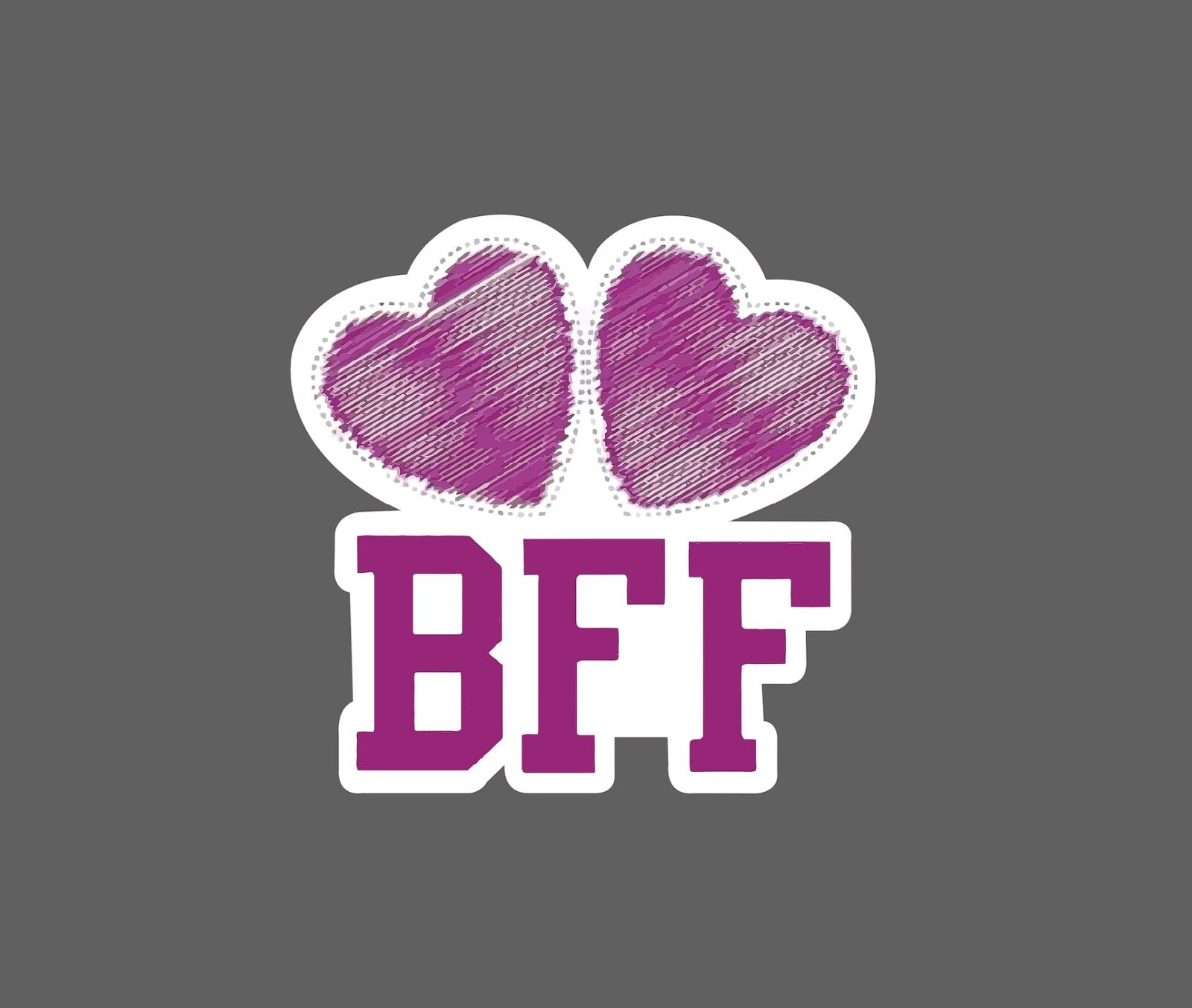 BFF Sticker Hearts Pink Waterproof NEW – Buy Any 4 For $1.75 EACH Storewide!