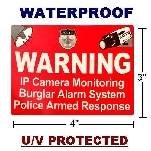 5 Home Security Camera Sticker signs For Windows Burglar Brinks Alarm Systems