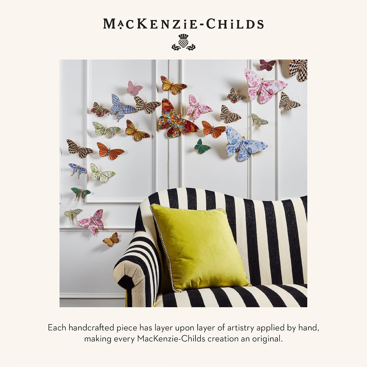 Butterflies Trio Wall Decor Set, Field | Hand-applied design, made from resin…