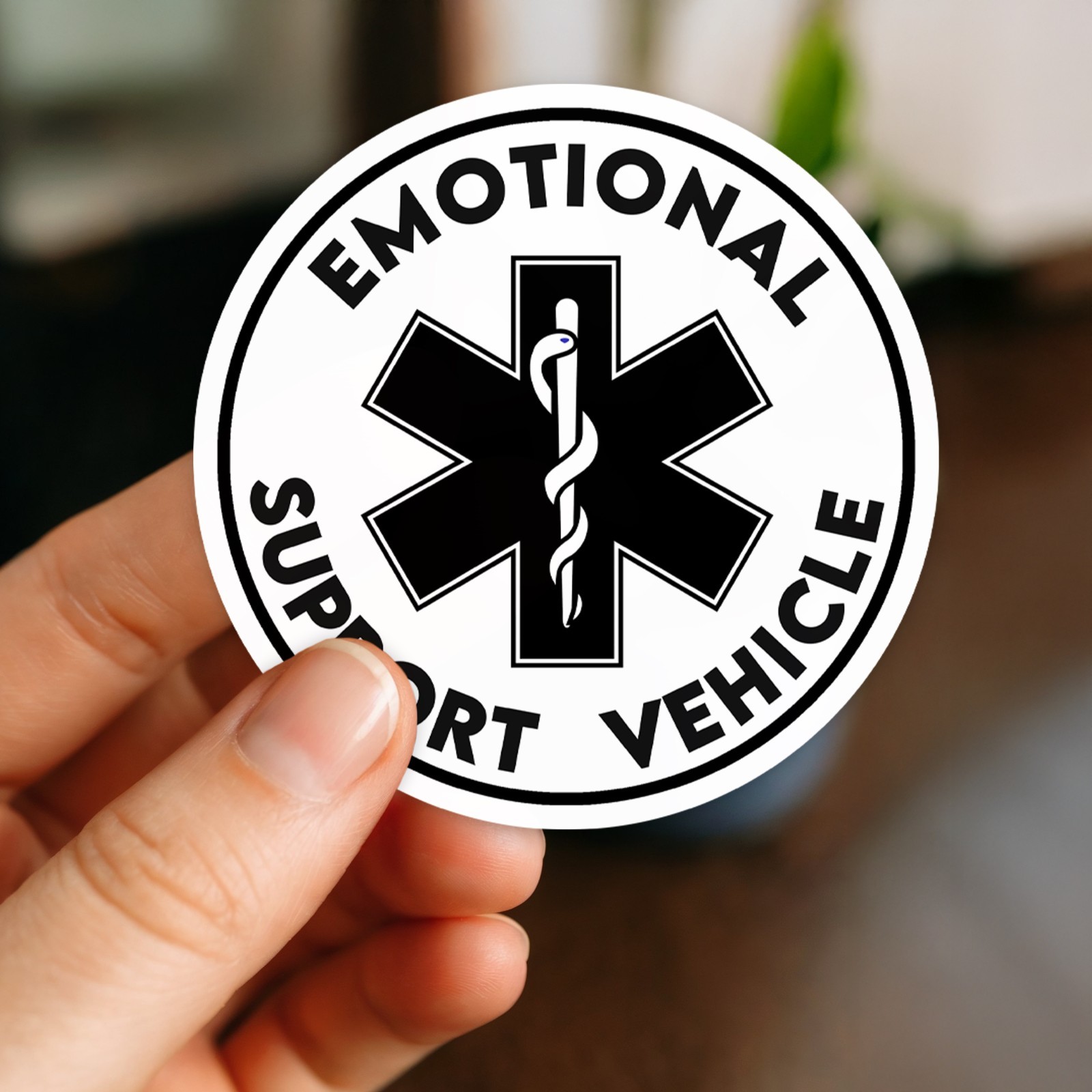 Emotional Support Vehicle Fun Car Sticker Die Cut Waterproof Vinyl Decal