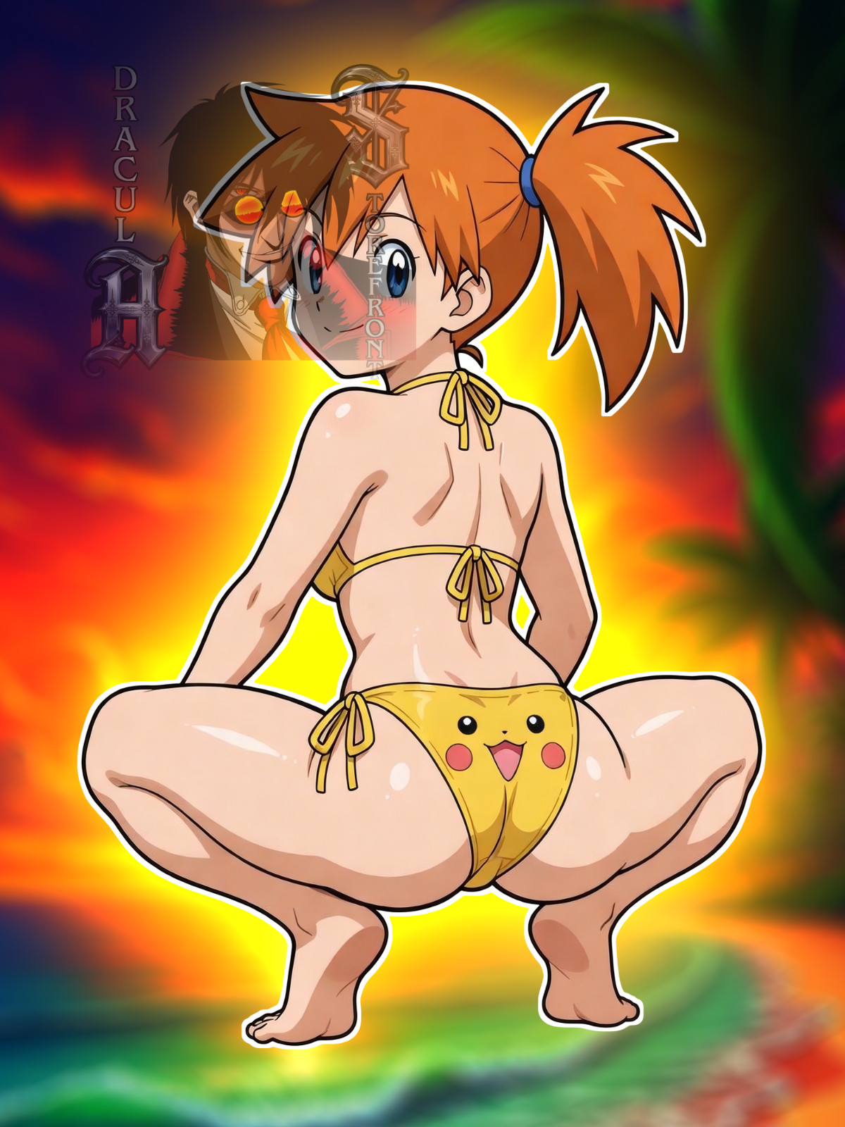 Adult Anime Waifu Pokemon Misty/ Kasumi 6" Vinyl Sticker