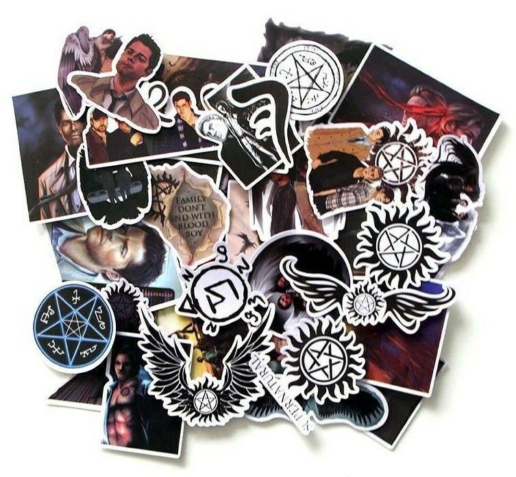 SUPERNATURAL Stickers [C] TV Show SYMBOLS ~ Vinyl Waterproof Skateboard Decals