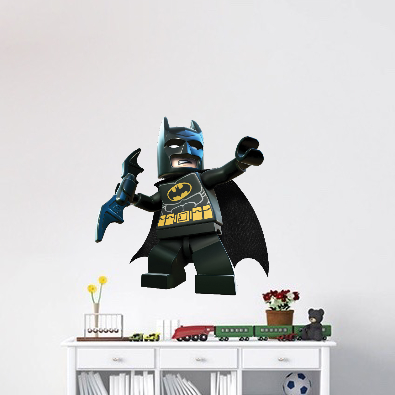 Lego Batman Wall Decal – Superhero Wall Design – The Dark Knight Wall Mural, s46