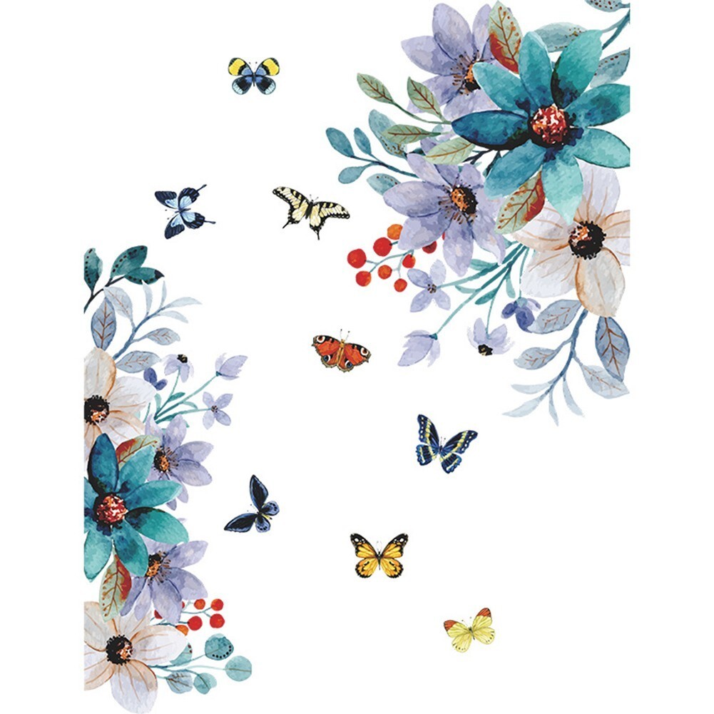 Removable Flower Lotus Butterfly Wall Stickers 3D Wall Art Decals Home-Decor