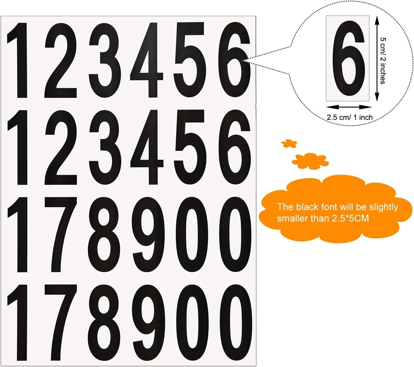 Versatile 240PCS Number Stickers – Self-Adhesive Vinyl for Signage & Address