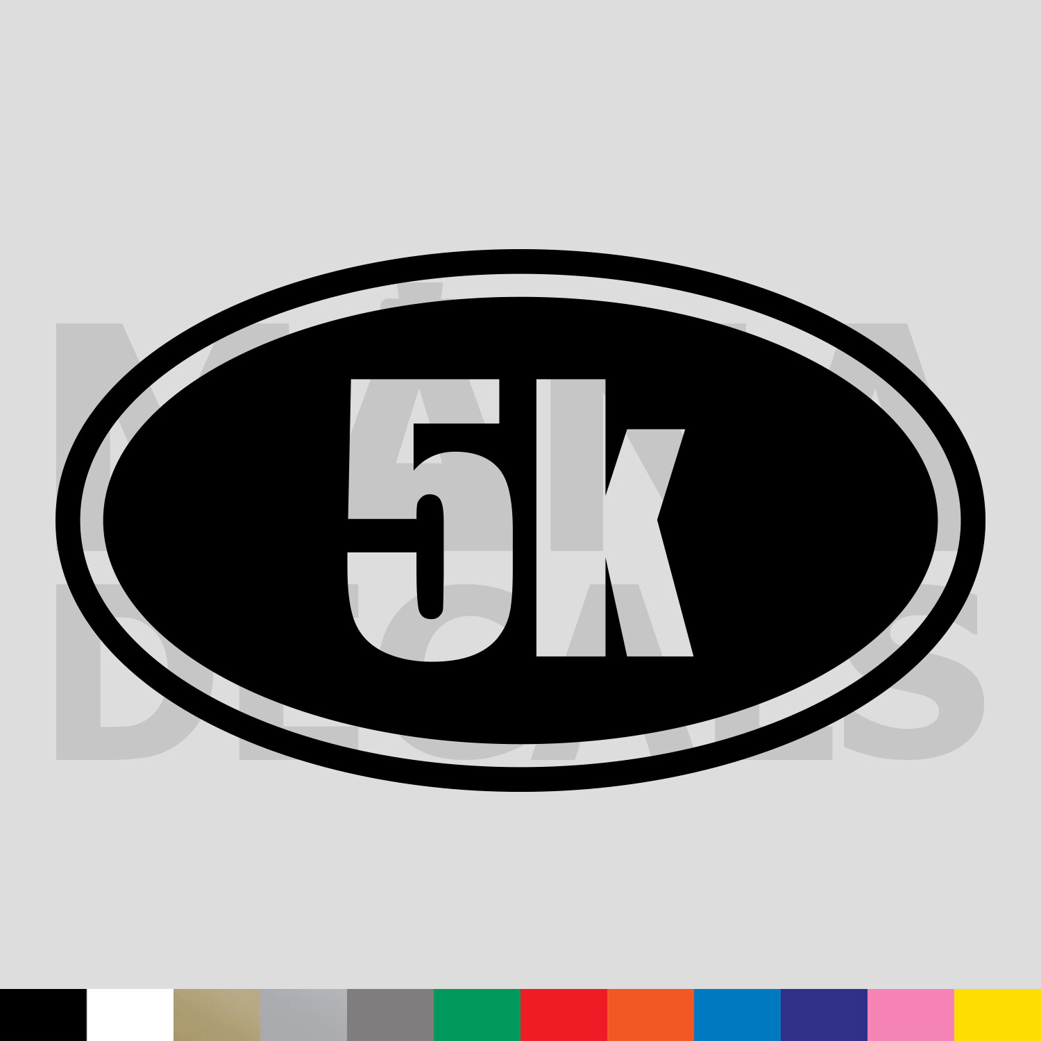 5k Marathon Oval Vinyl Die Cut Decal Sticker – Running Jogging Distance
