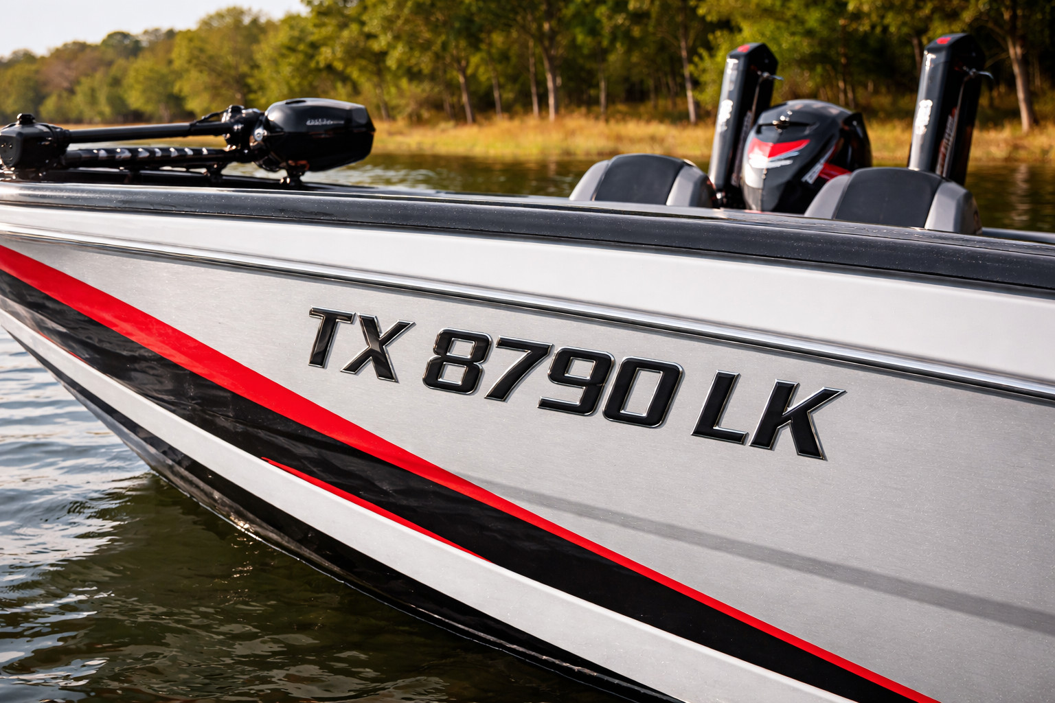 Domed Boat Registration Numbers – Raised Marine-Grade Decals | Sport Black