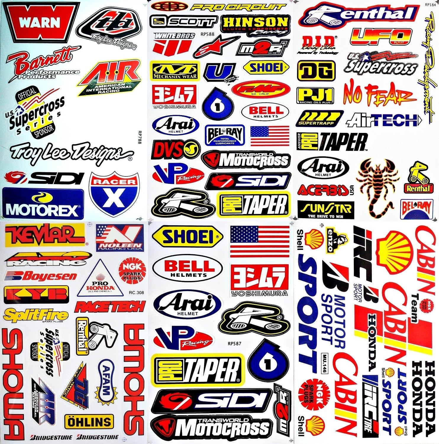 ATV Dirt Bike Vinyl Decal Set 6 Sheet Weatherproof