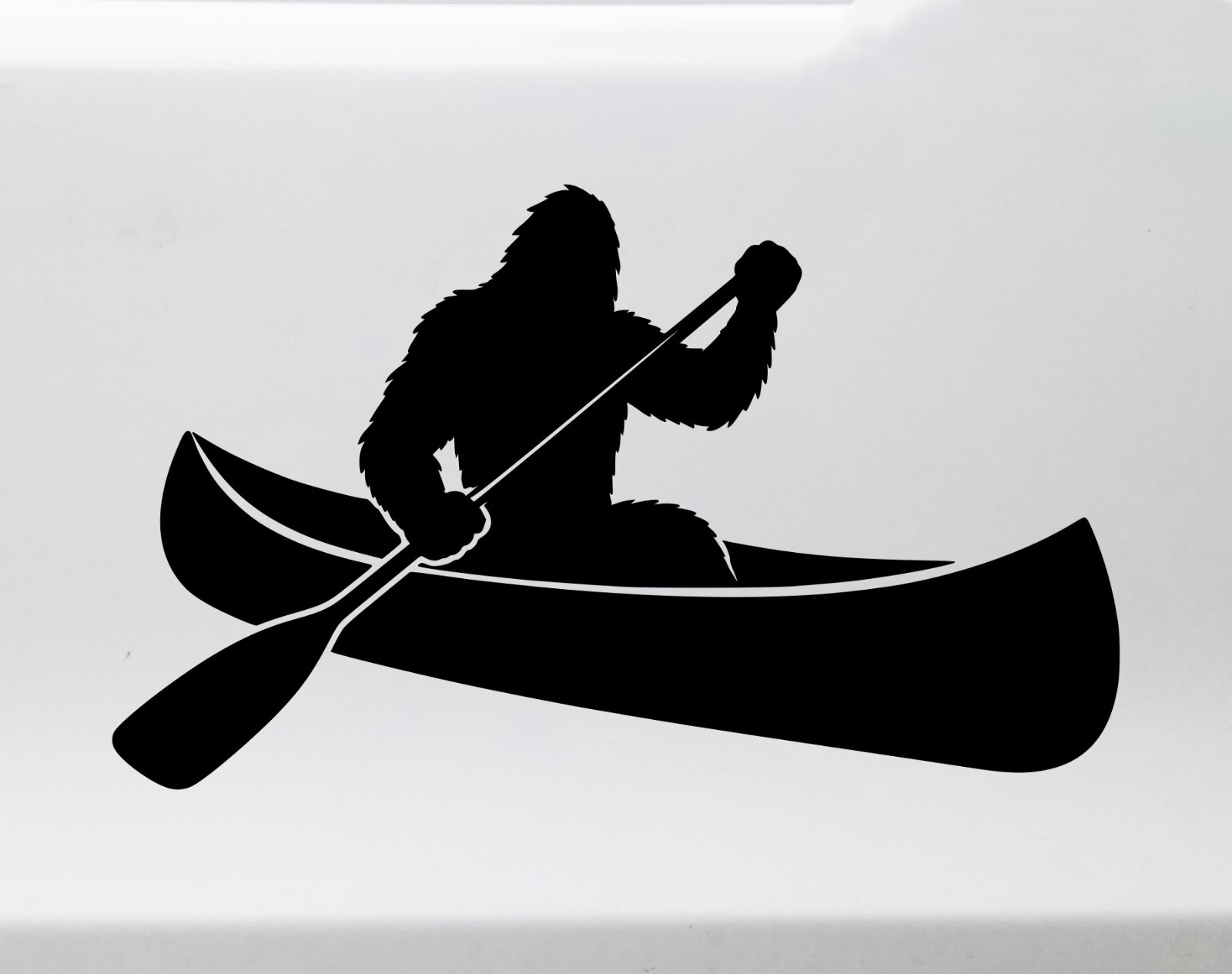 Bigfoot Sasquatch Canoe Vinyl Sticker Decal Paddling Silhouette Camping Outdoor