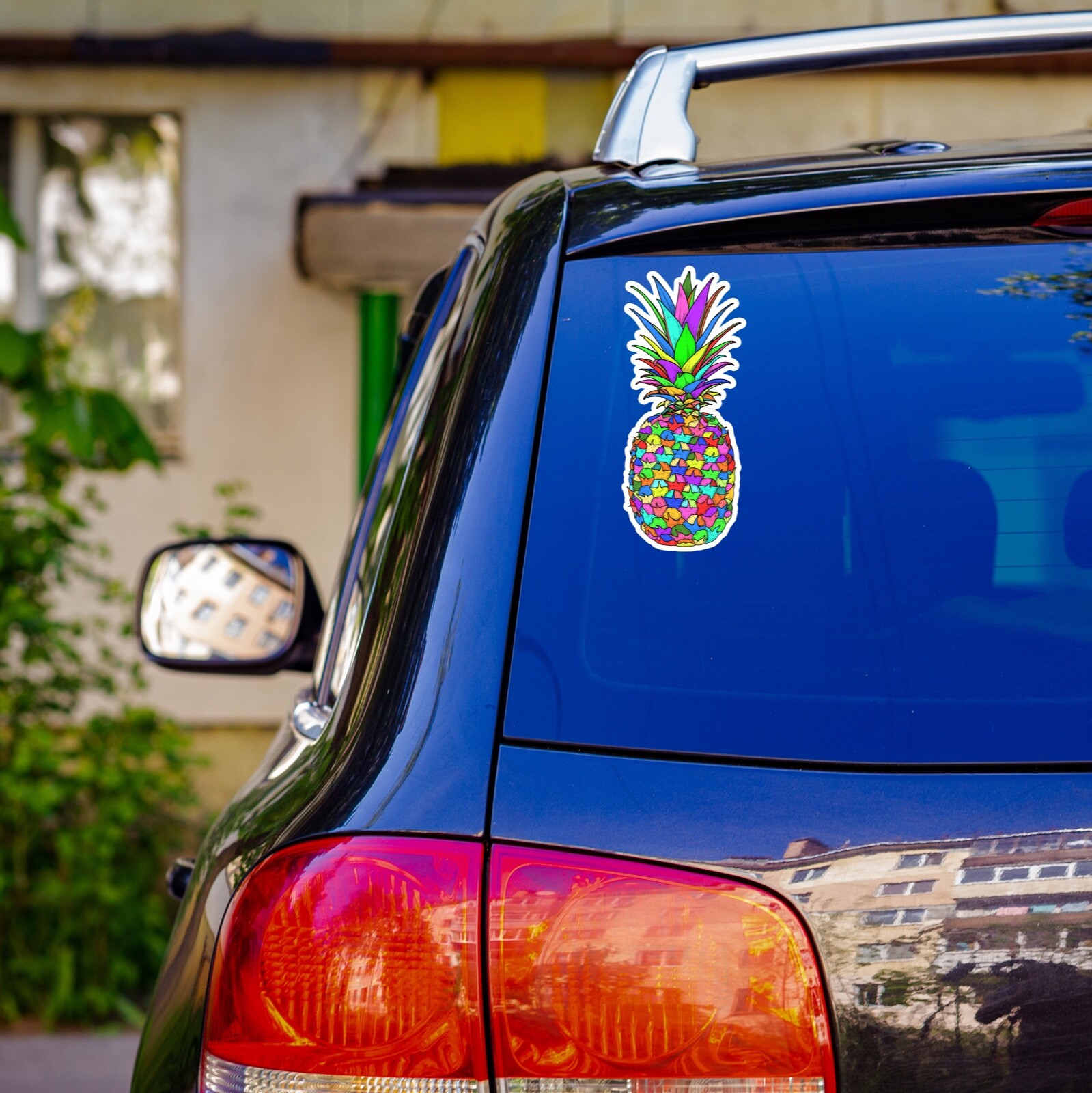 Colorful Rainbow Pineapple Vinyl Sticker Tie Dye Aloha fruit Truck Car Decal