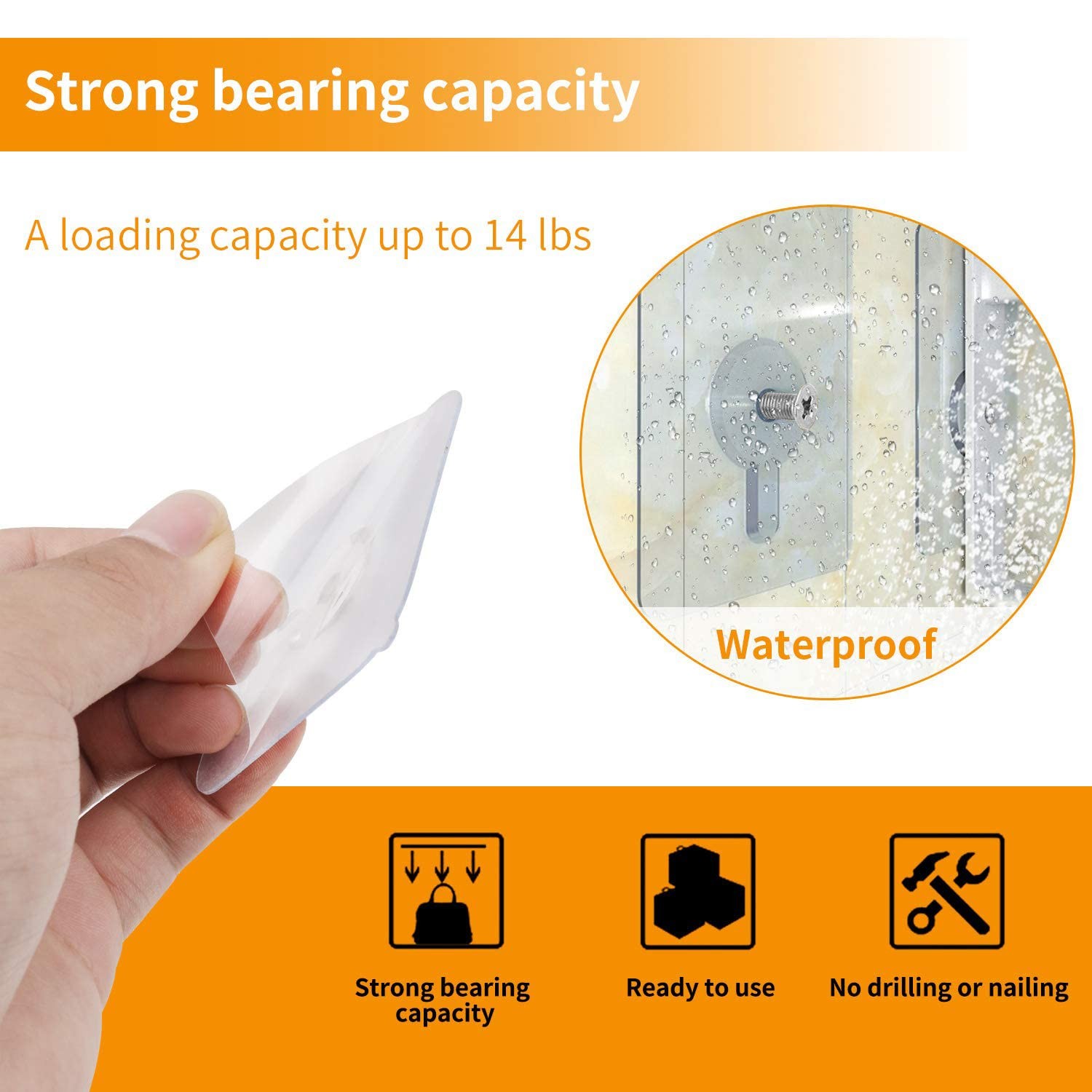 8-Set Adhesive Screws Wall Mount 8Pcs screw hole sticker, Transparency