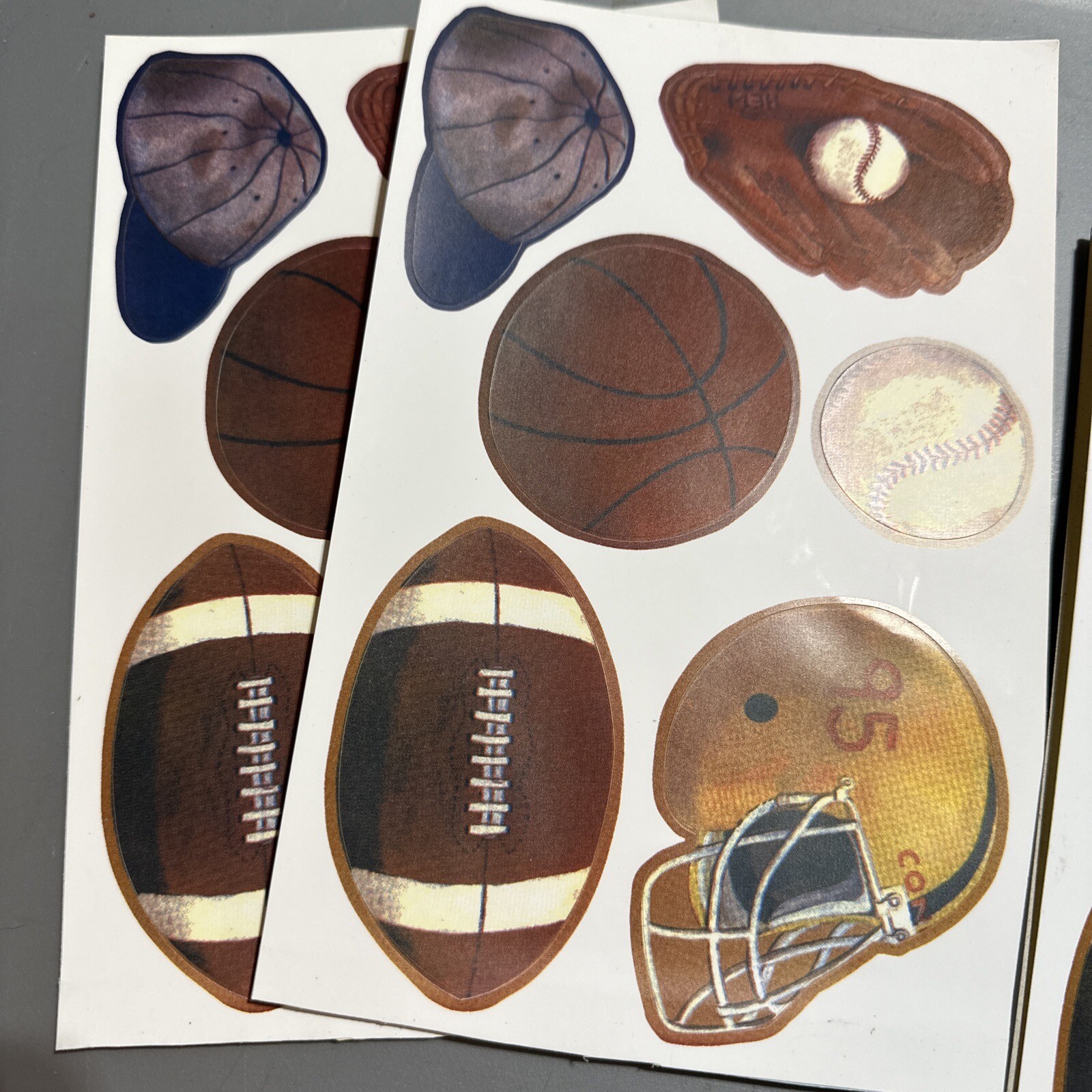 Wall-Art Self Adhesive Decals Sports Fan Washable Fade Resistant Lot of 4