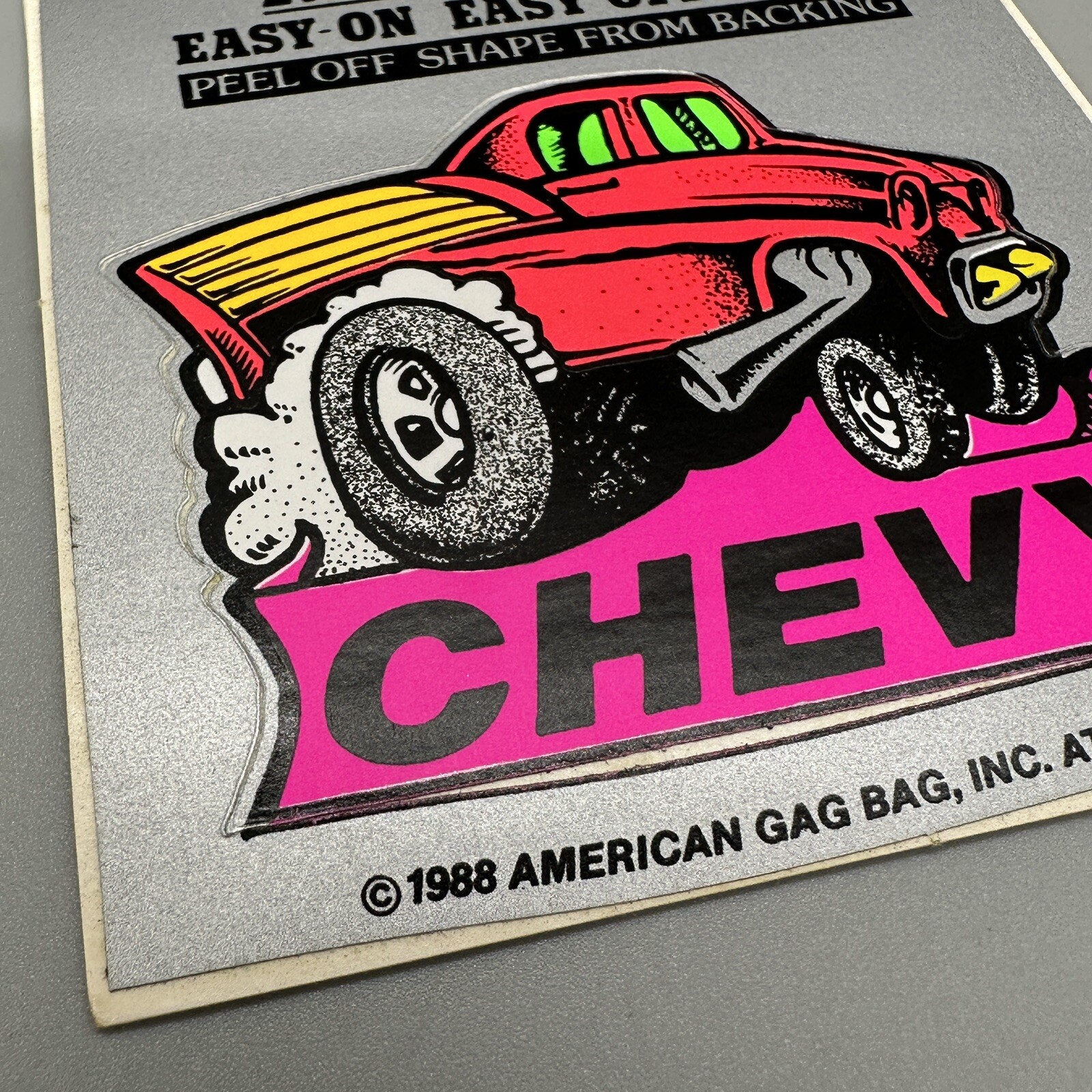 1988 Vintage " CHEVY Chevrolet " Black Light Retro Vinyl Sticker Cut-Out Shape