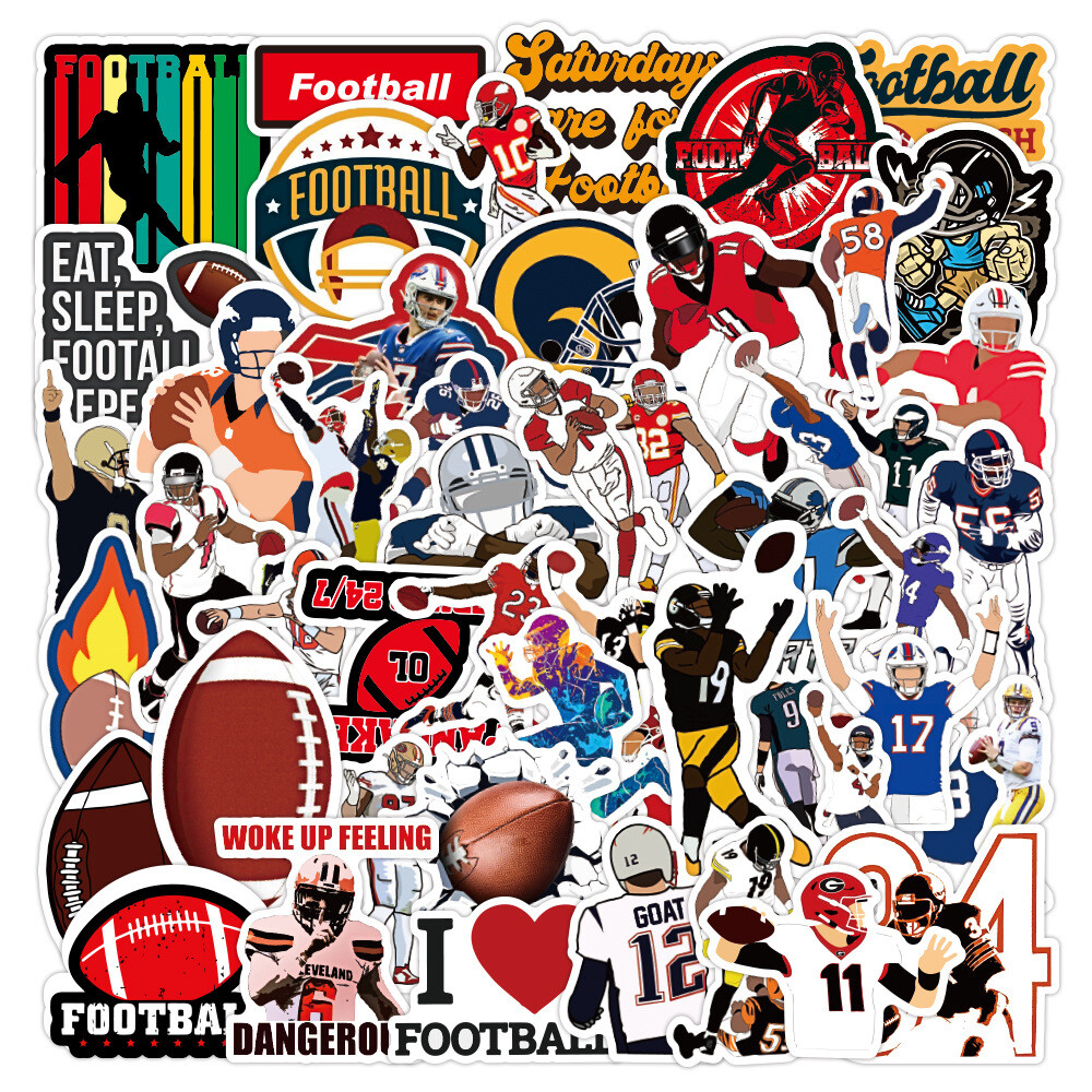 100Pcs Football Sticker for Adults Teens Girls Scrapbooking Water Bottles