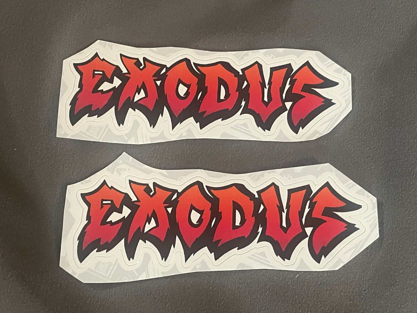 Lot (2) EXODUS 1" x 3 3/4" Band Logo STICKERS Fast! FREE SHIP!