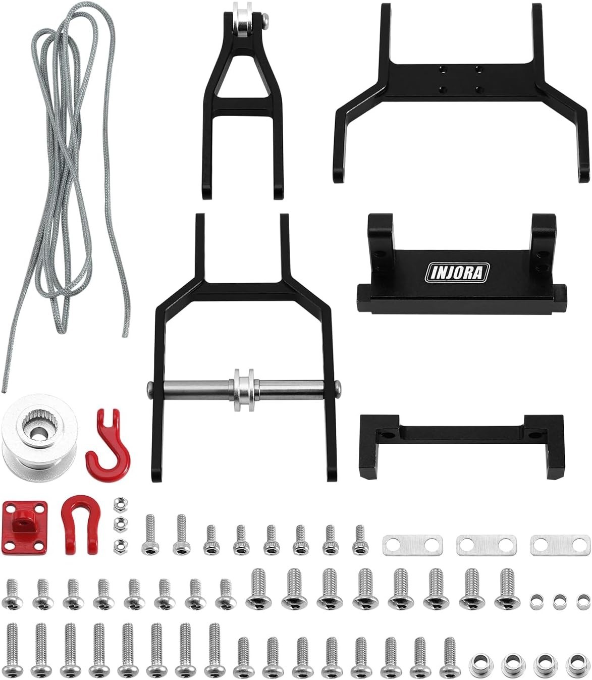 INJS2065-360 Waterproof 7KG Winch Servo & Tow Truck Crane Kit for 1/18 Black