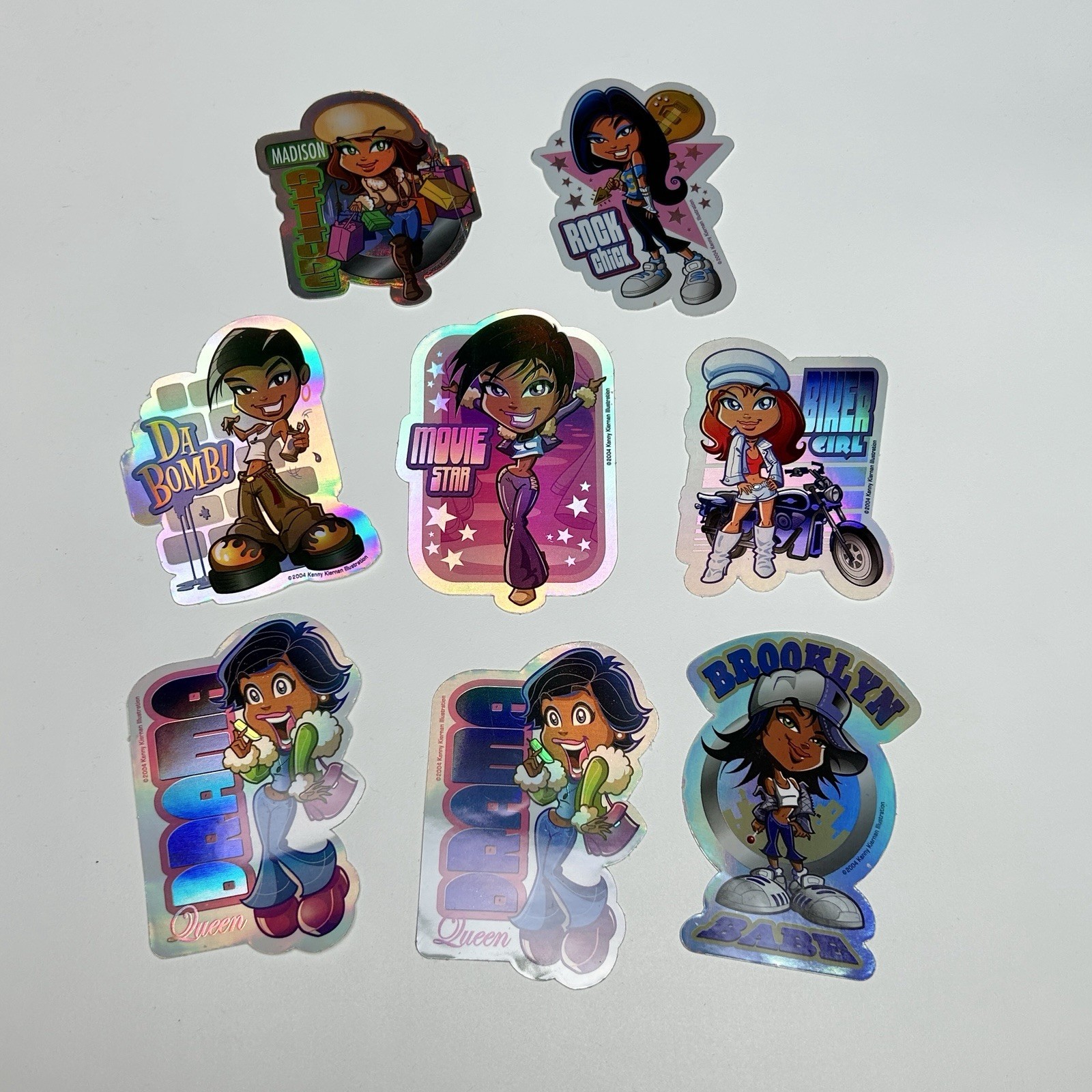 Kenny Kiernan NY Cuties Rare 2004 Reflective Sticker Set Made In USA