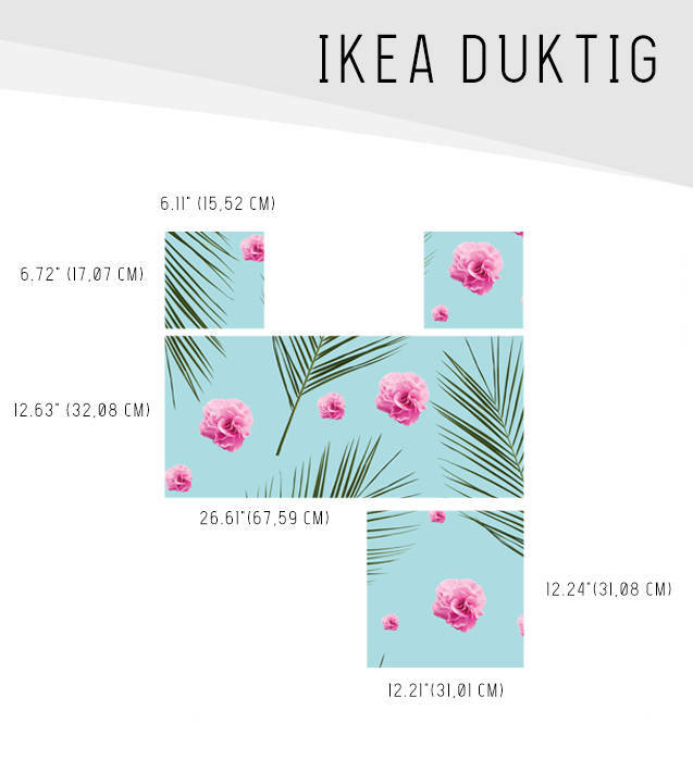 IKEA DUKTIG removable Decal adhesive sticker furniture tropical Hawaii flowers