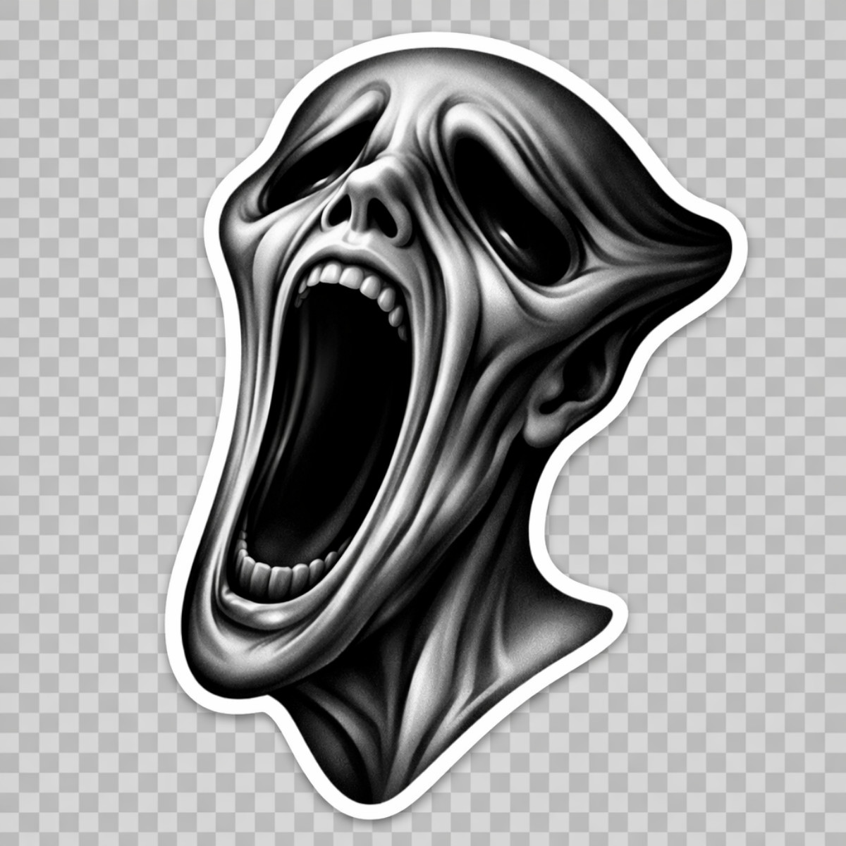 3 inch Screaming Ghost Face Horror Vinyl Sticker Creepy Halloween Decal