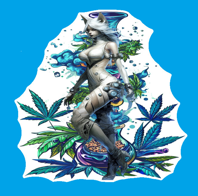 Anime Weatherproof Marijuana Vinyl Sticker Stoner Weed Cannabis Laptop 420